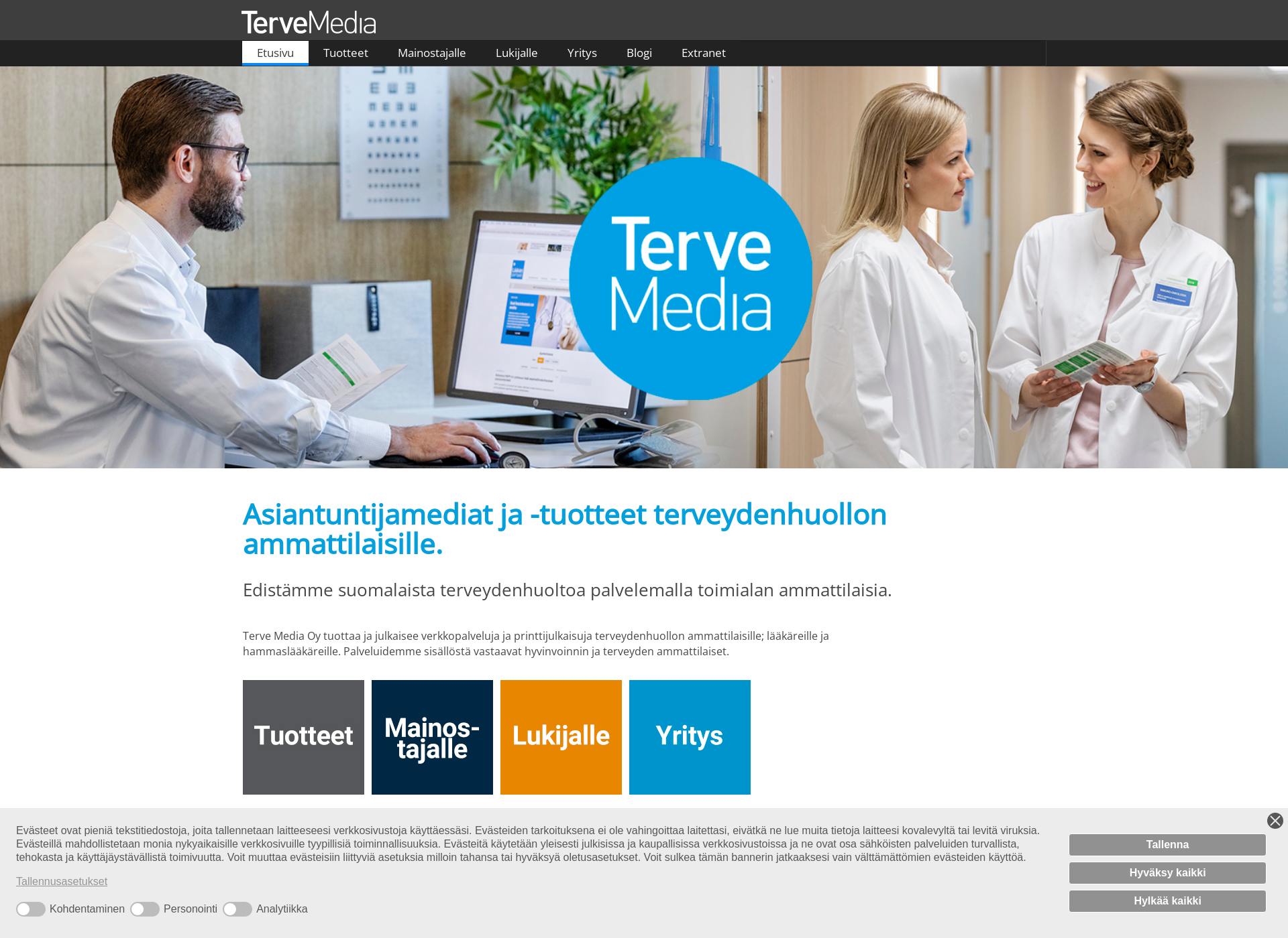 Skärmdump för tervemedia.fi