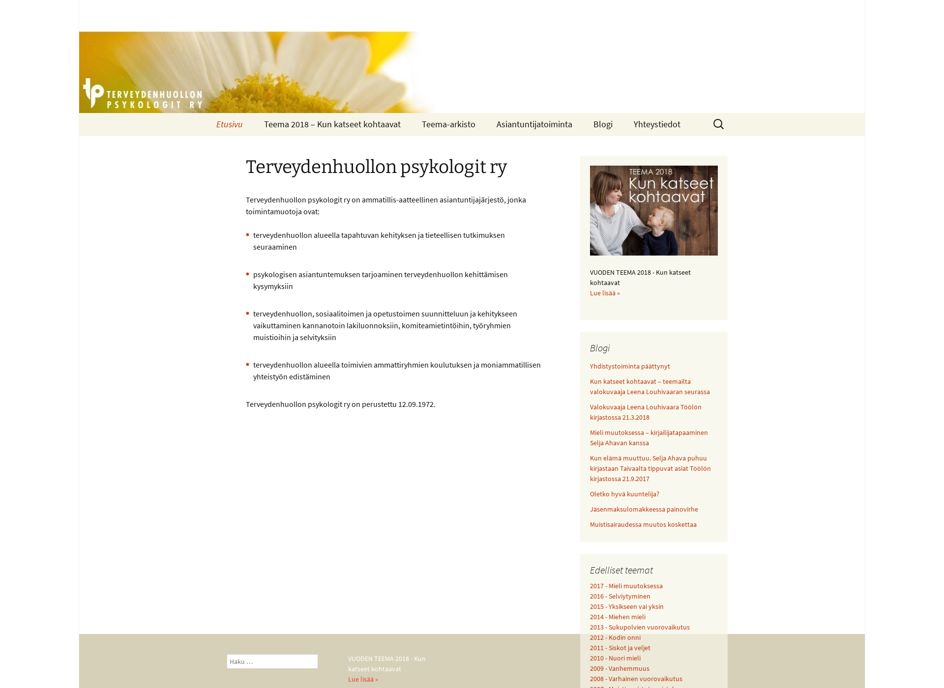 Screenshot for terveydenhuollonpsykologit.fi
