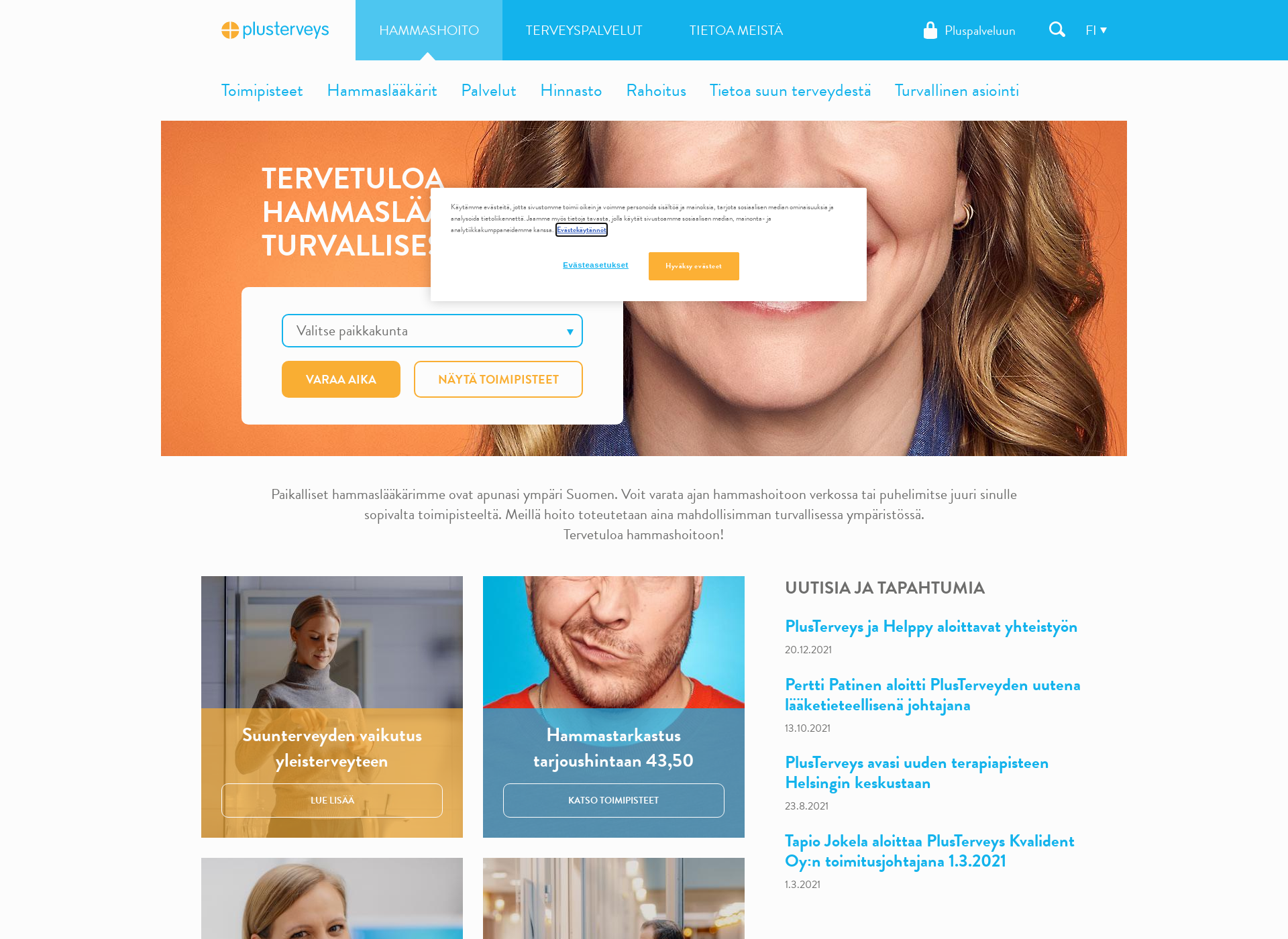 Screenshot for terveyspuistoplusterveys.fi