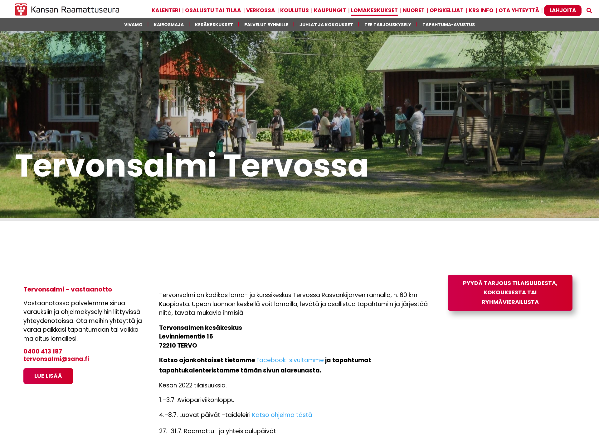 Skärmdump för tervonsalmi.fi