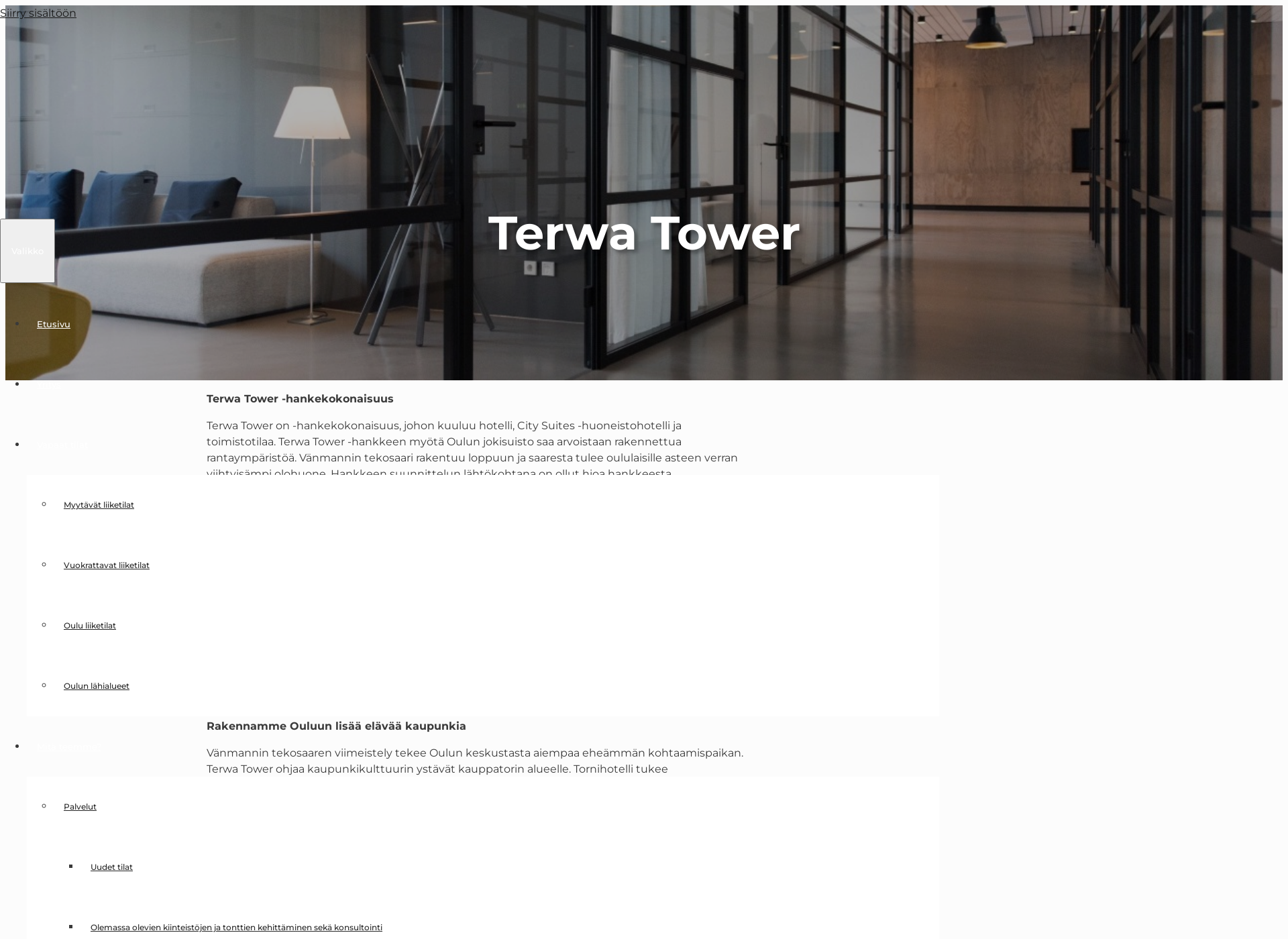 Skärmdump för terwatower.fi