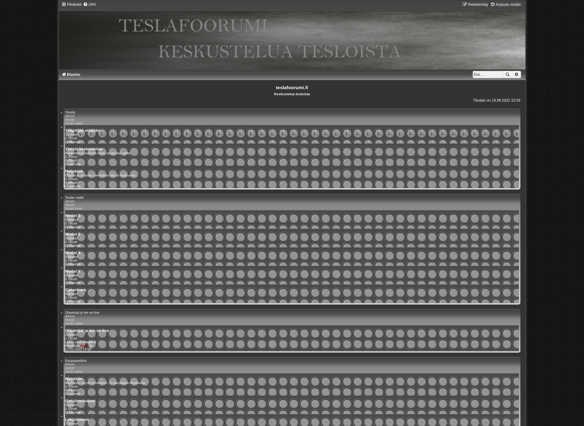 Skärmdump för teslafoorumi.fi