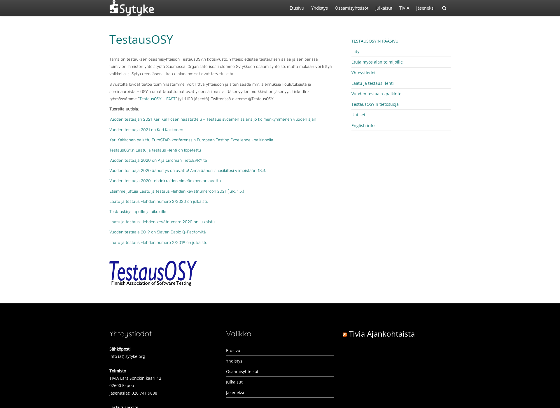 Screenshot for testausosy.fi