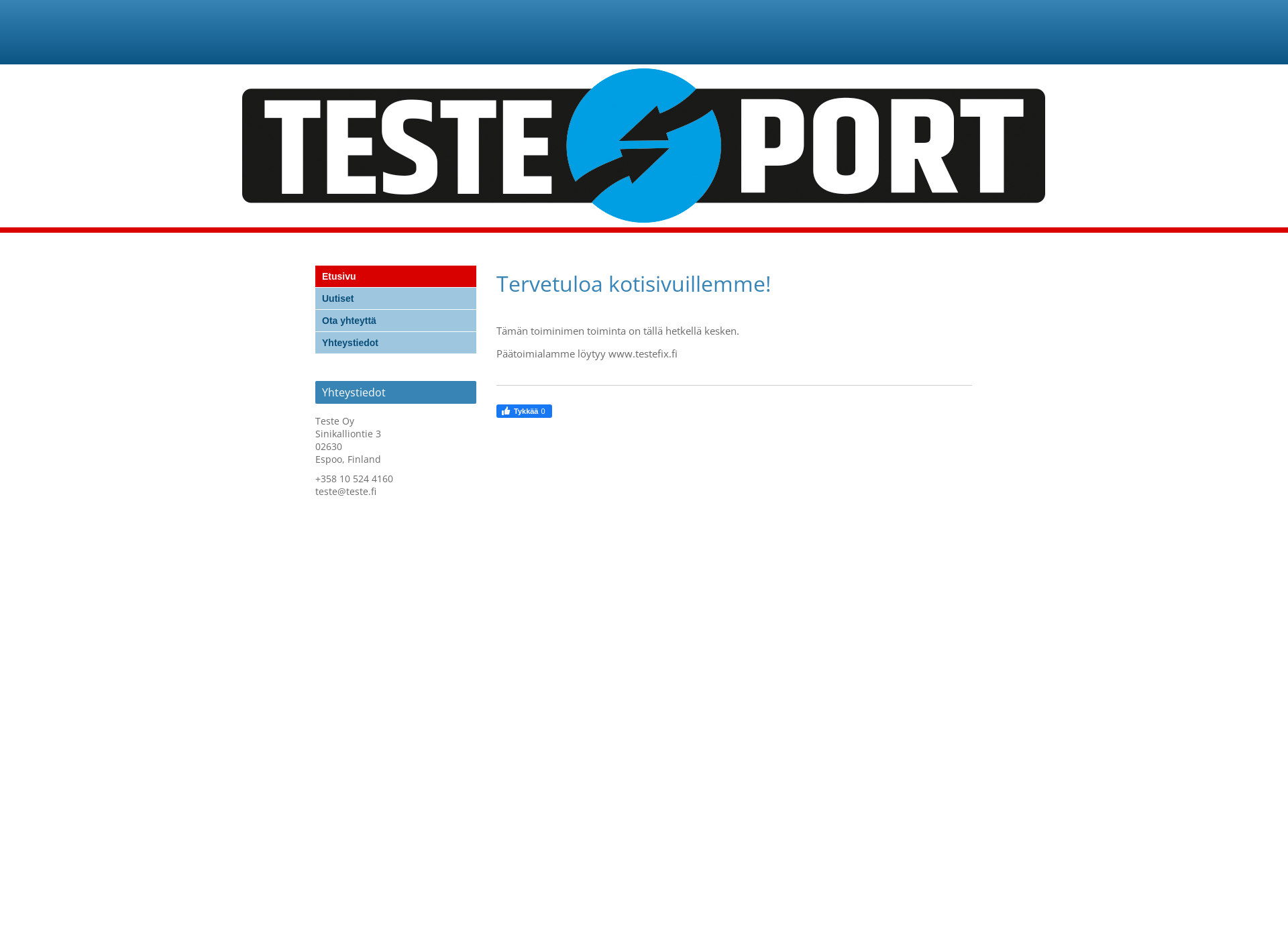 Skärmdump för testeport.fi