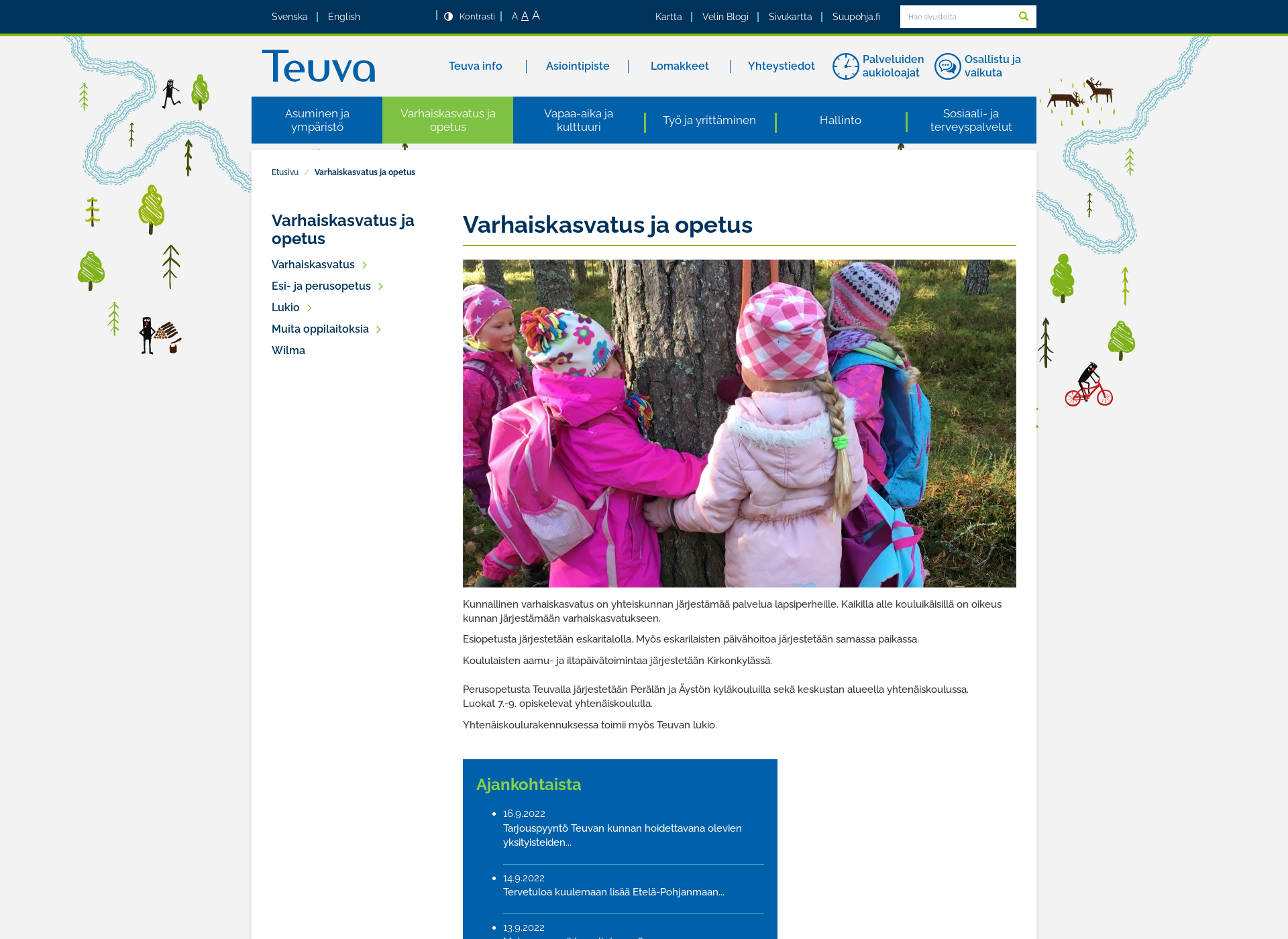 Screenshot for teuvankoulut.fi