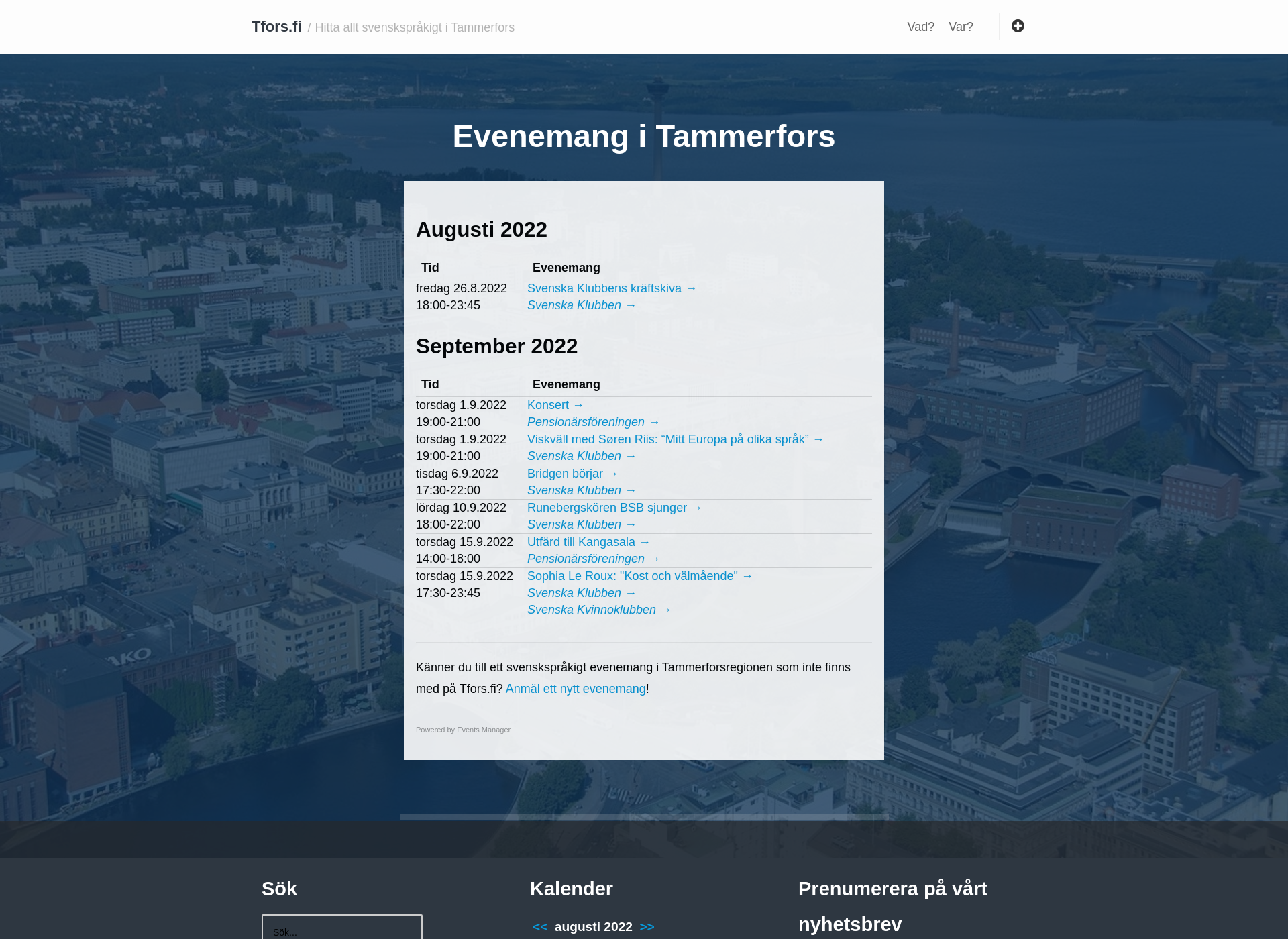 Skärmdump för tfors.fi