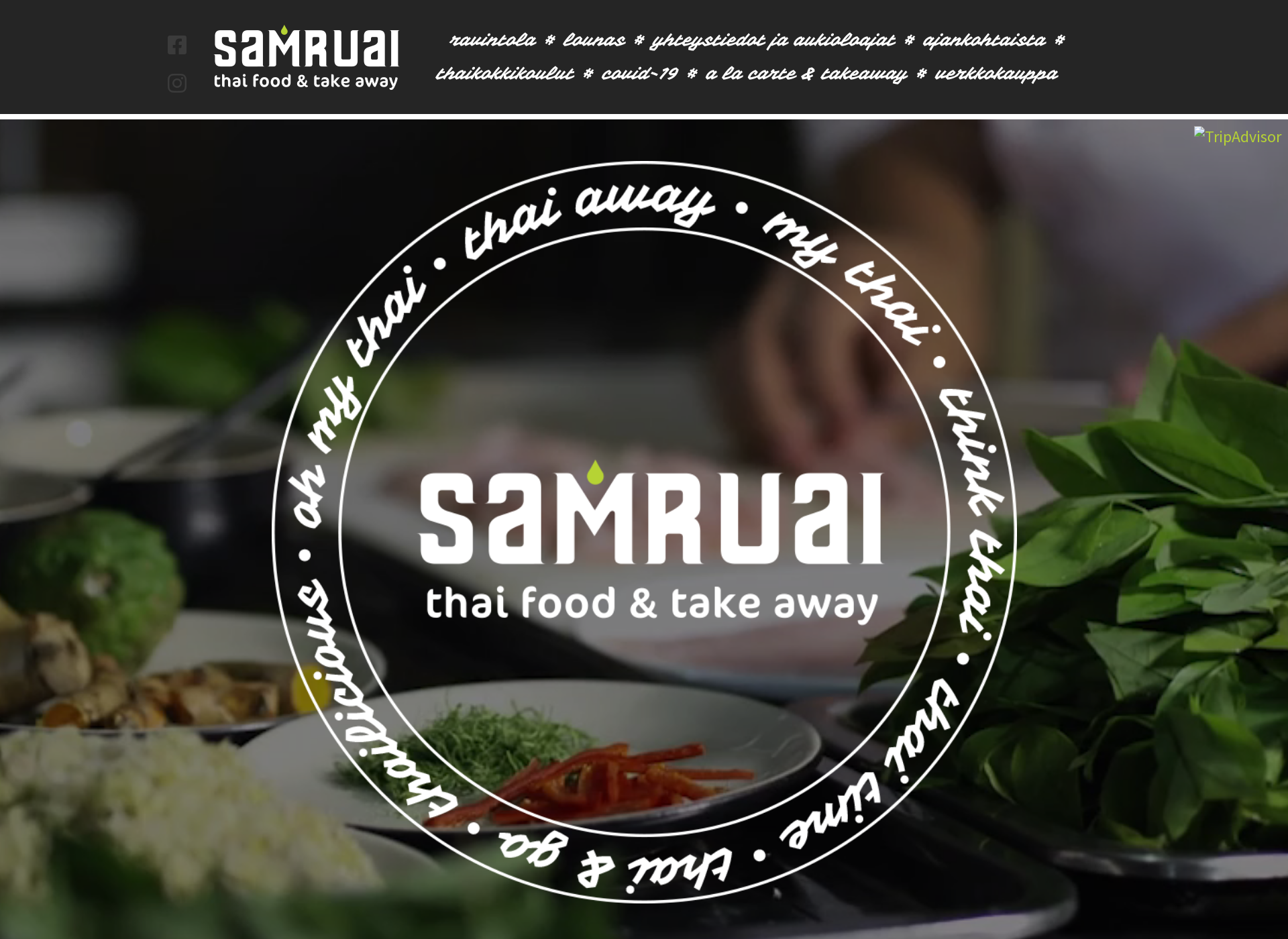 Skärmdump för thairavintolasamruai.fi