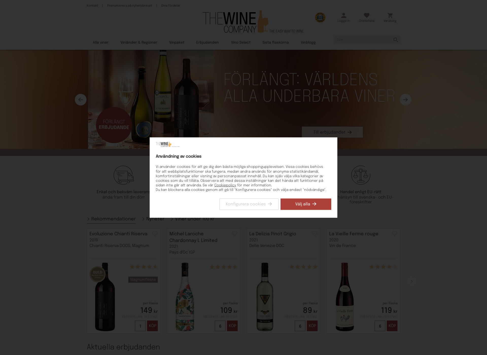 Screenshot for the-wine-company.fi
