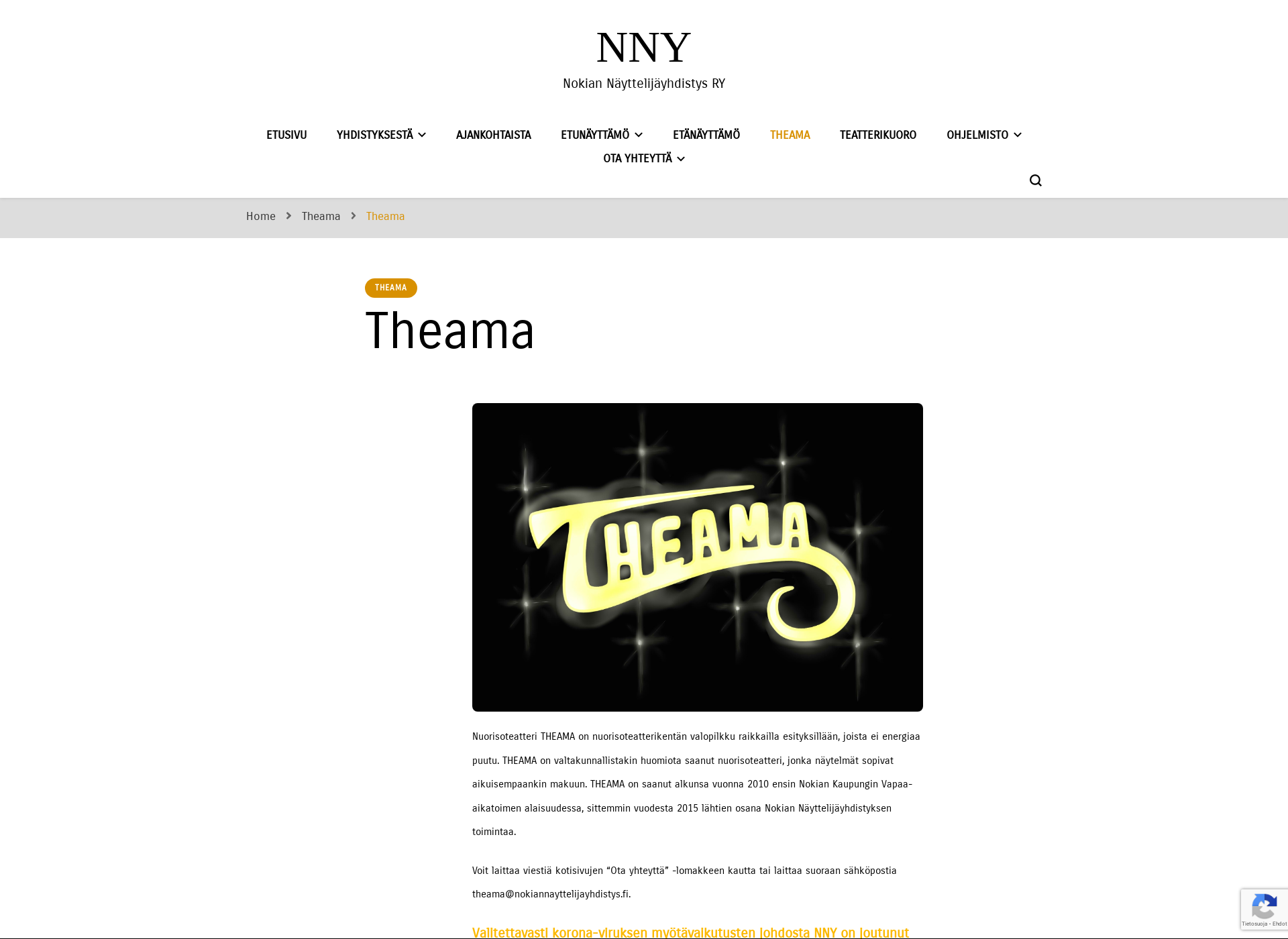 Screenshot for theama.fi