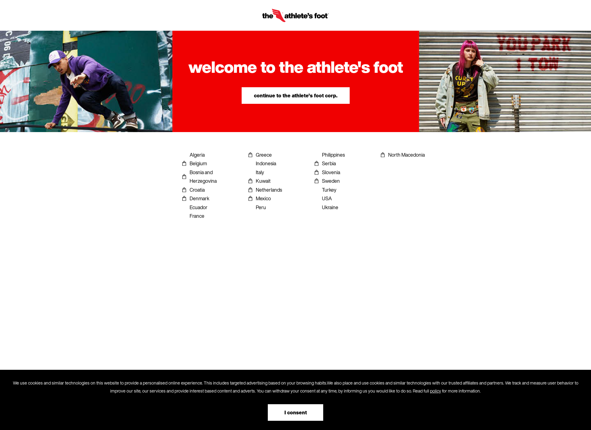 Skärmdump för theathletesfoot.fi