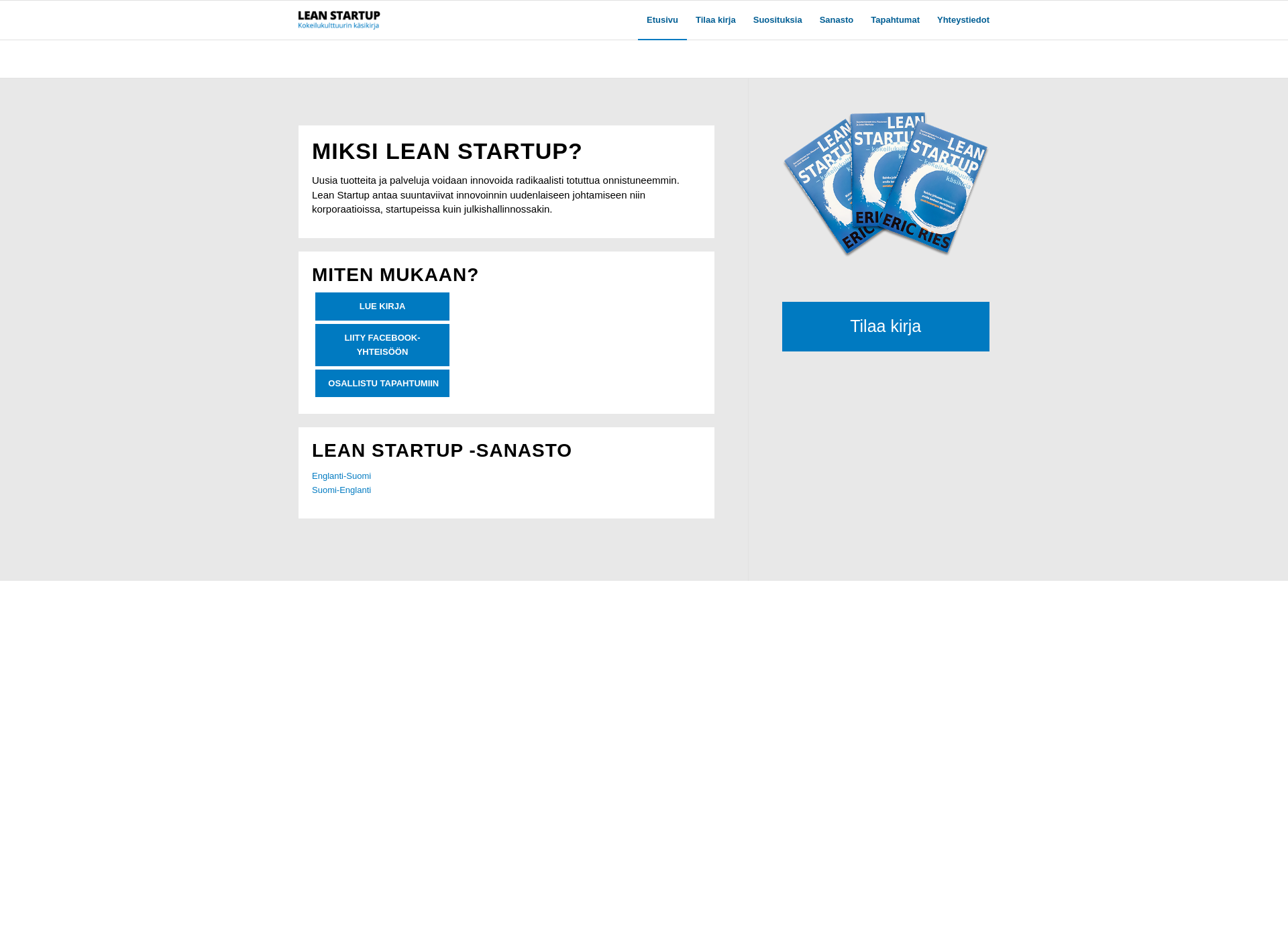 Screenshot for theleanstartup.fi
