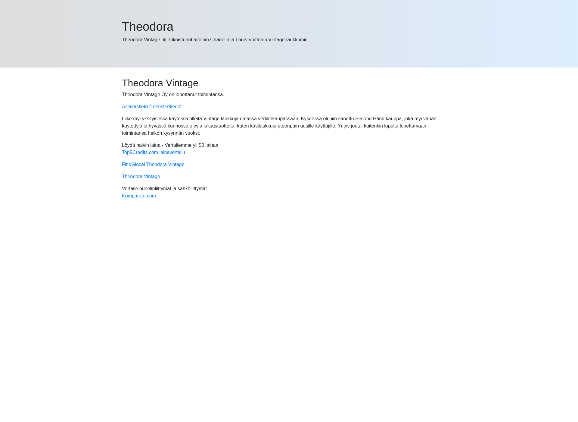 Screenshot for theodora.fi