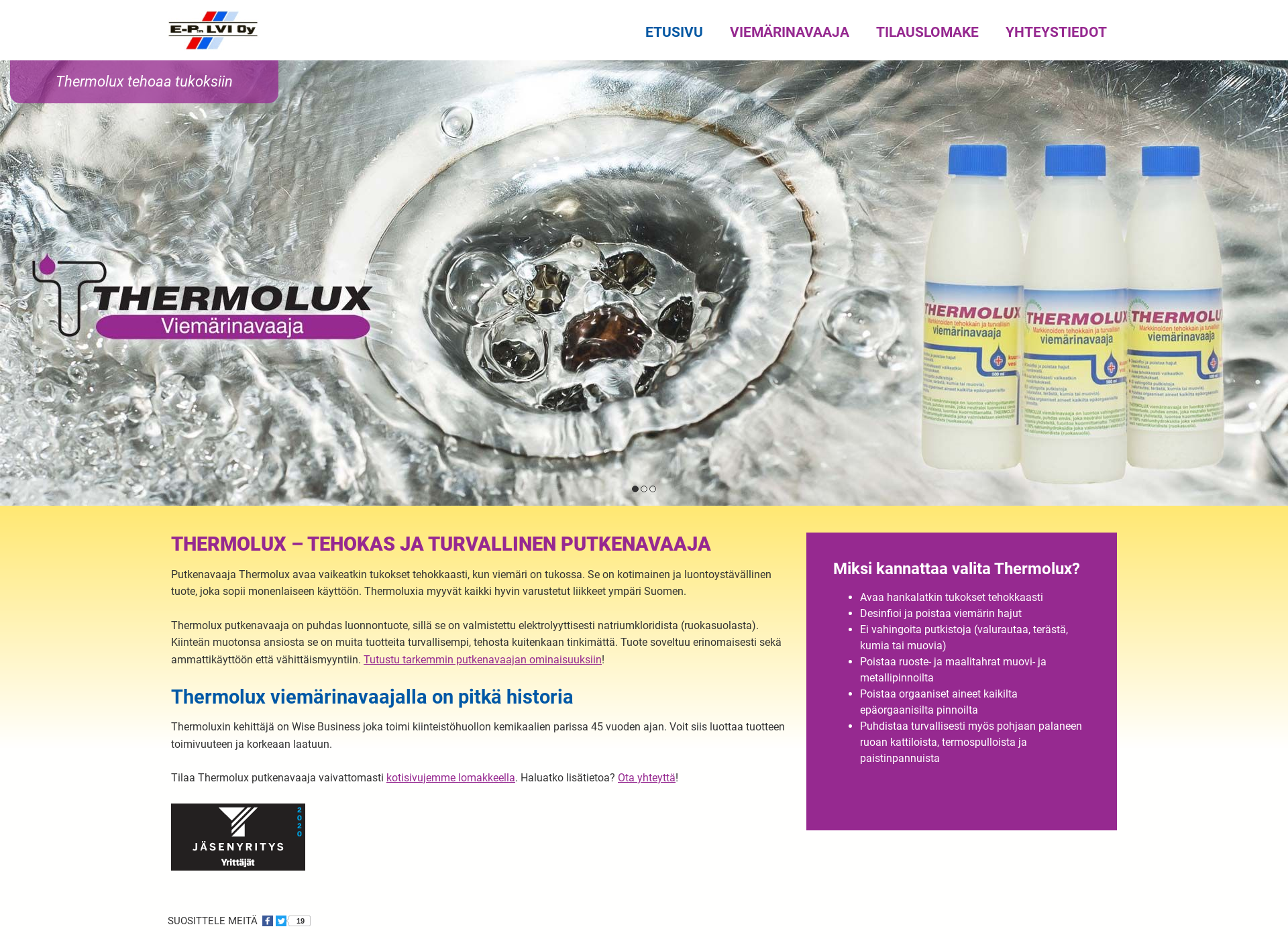 Screenshot for thermolux.fi