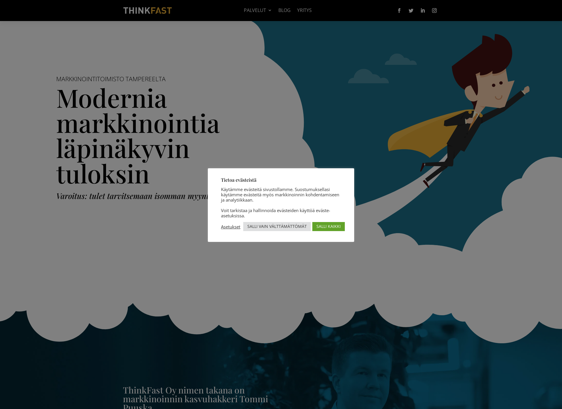 Skärmdump för thinkfast.fi