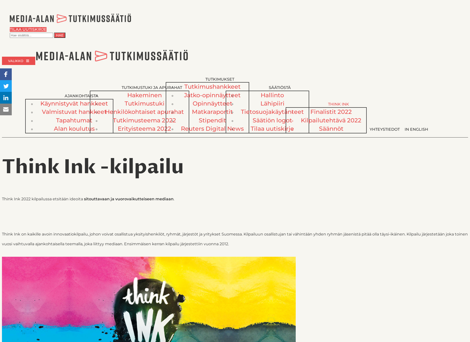 Skärmdump för thinkink.fi
