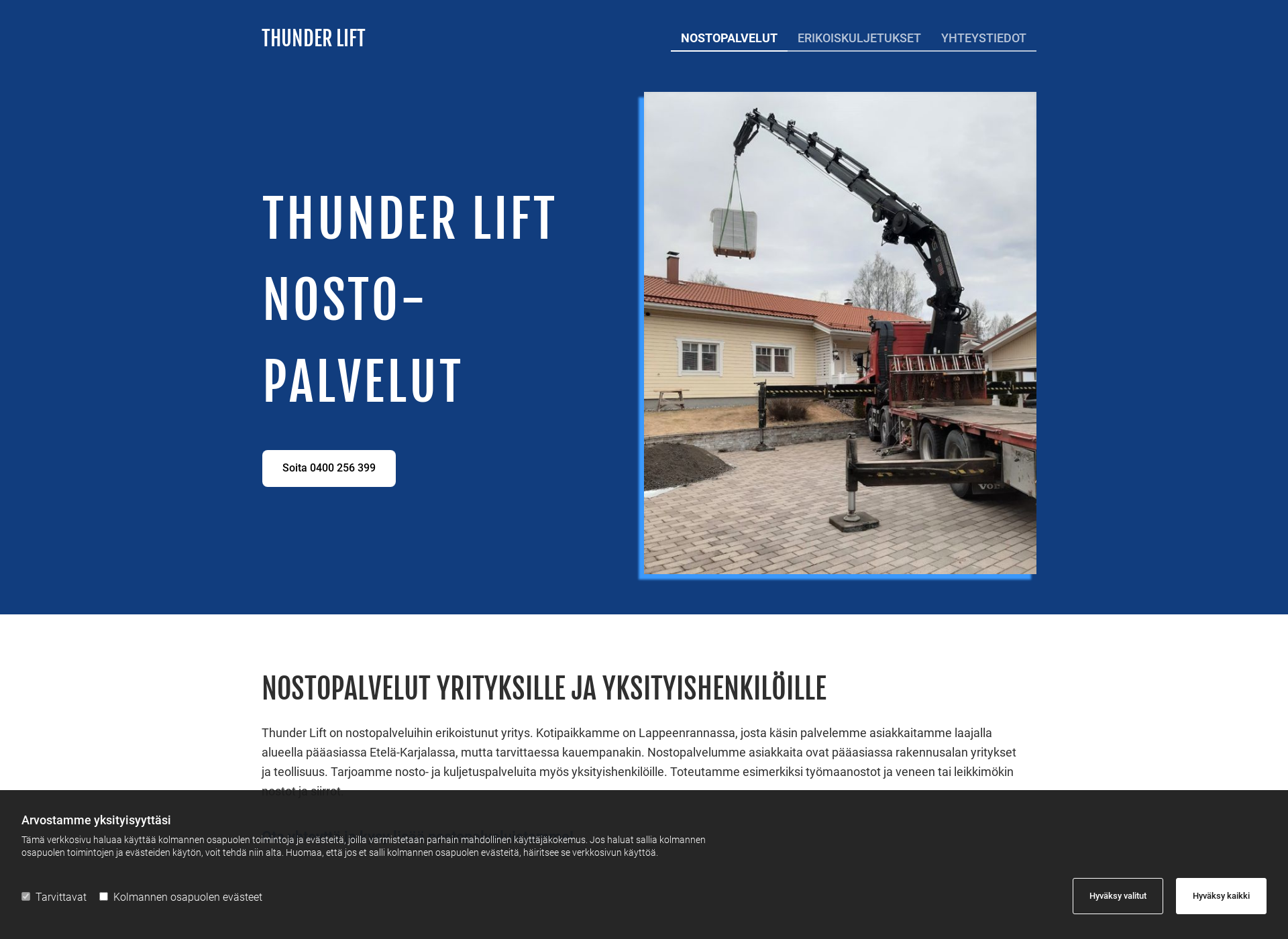Näyttökuva thunderlift.fi