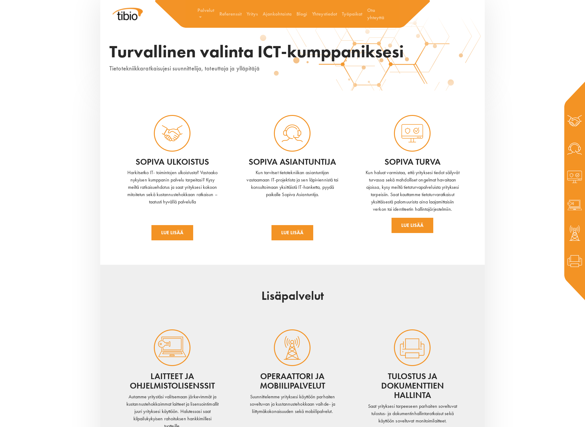 Skärmdump för tibioturva.fi