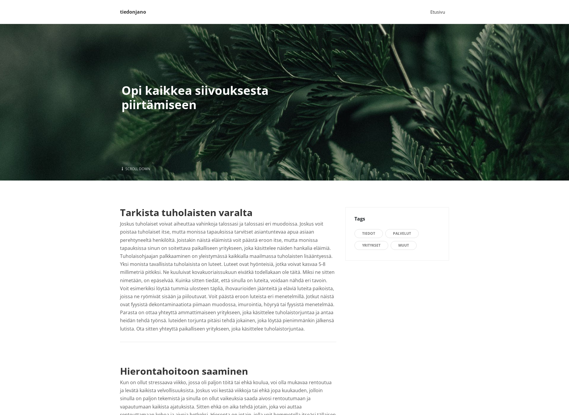 Screenshot for tiedonjano.fi