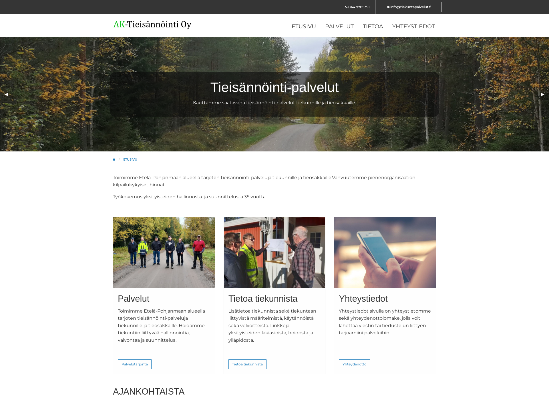 Screenshot for tiekuntapalvelut.fi