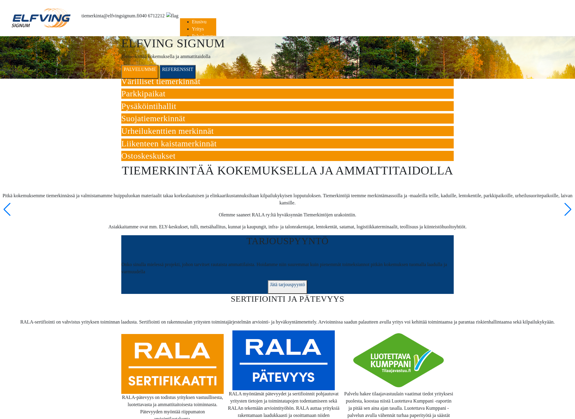 Skärmdump för tielinja.fi
