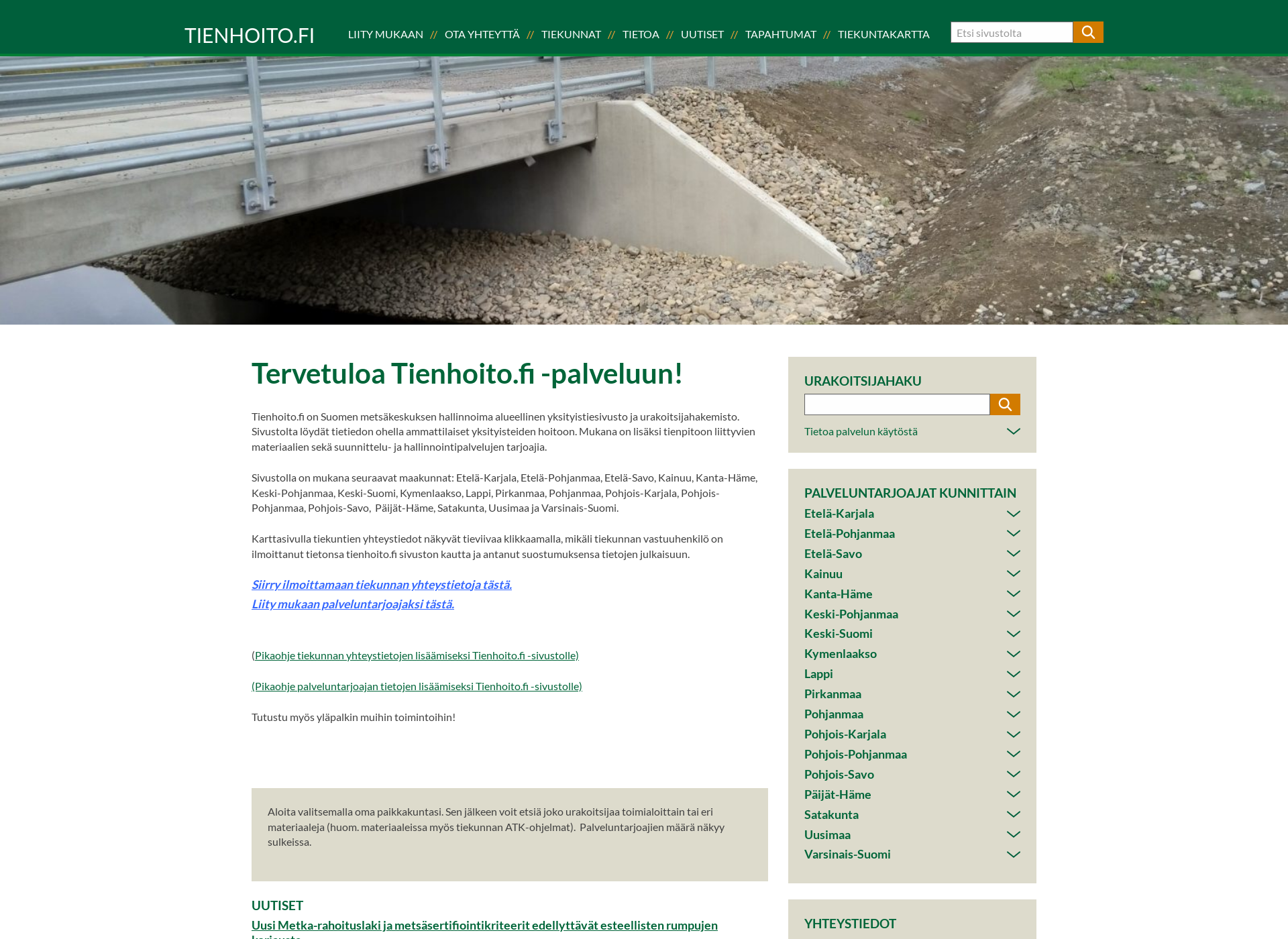 Screenshot for tienhoito.fi