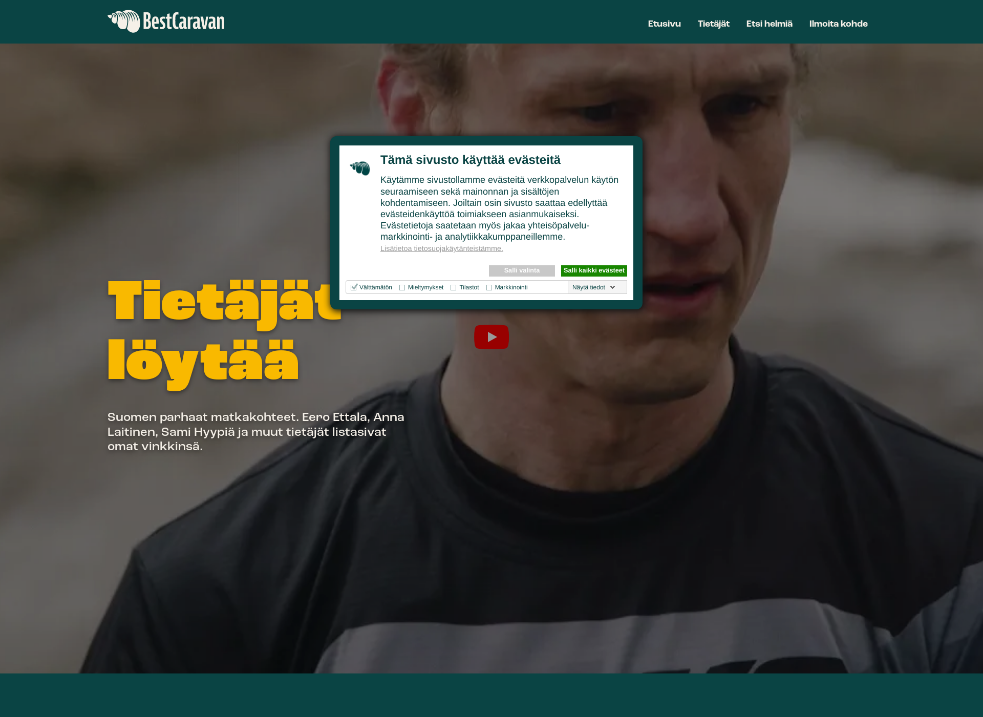 Skärmdump för tietajat.fi