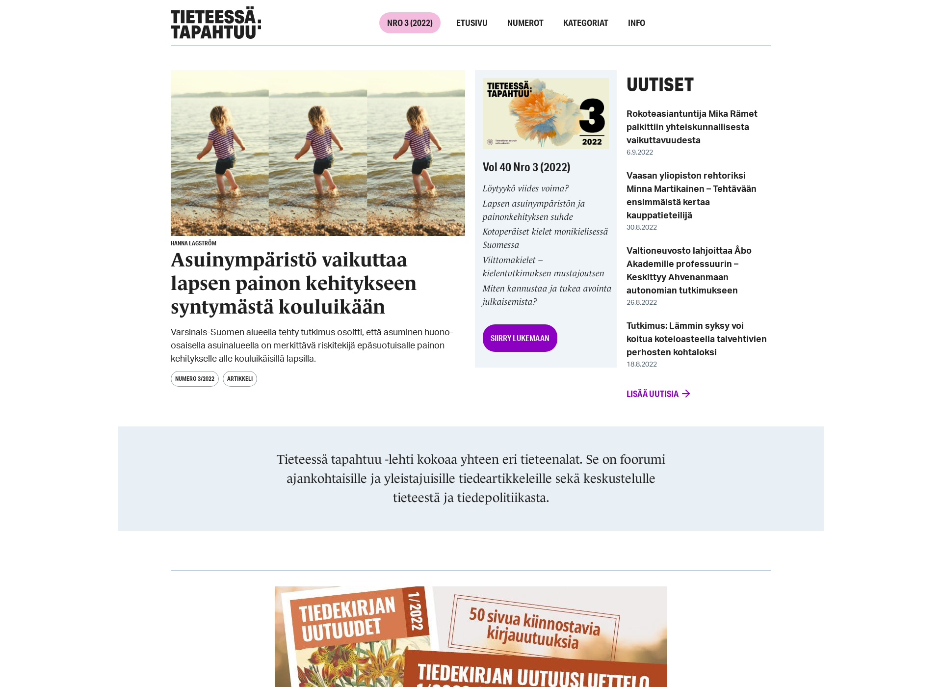 Screenshot for tieteessatapahtuu.fi