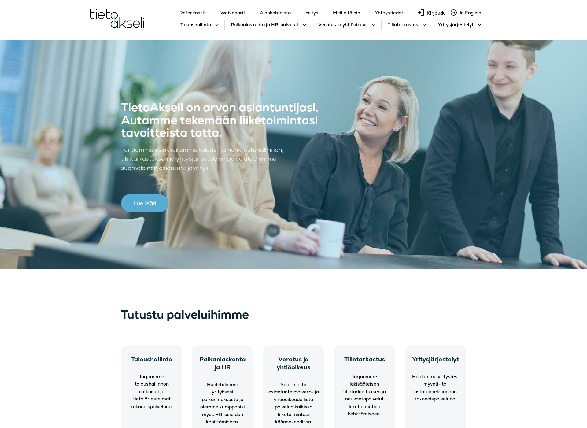 Screenshot for tietoakseli.fi