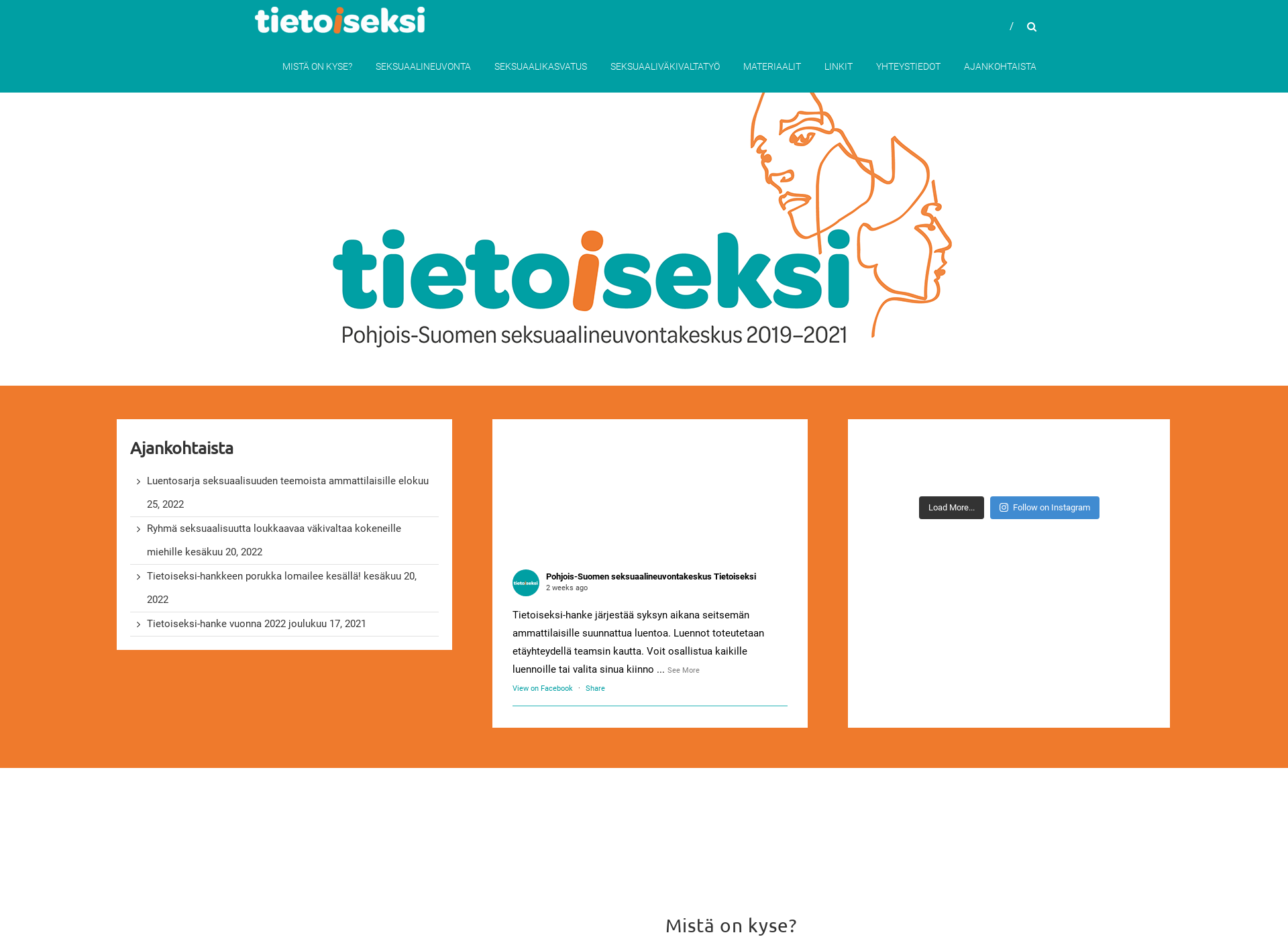 Screenshot for tietoiseksihanke.fi