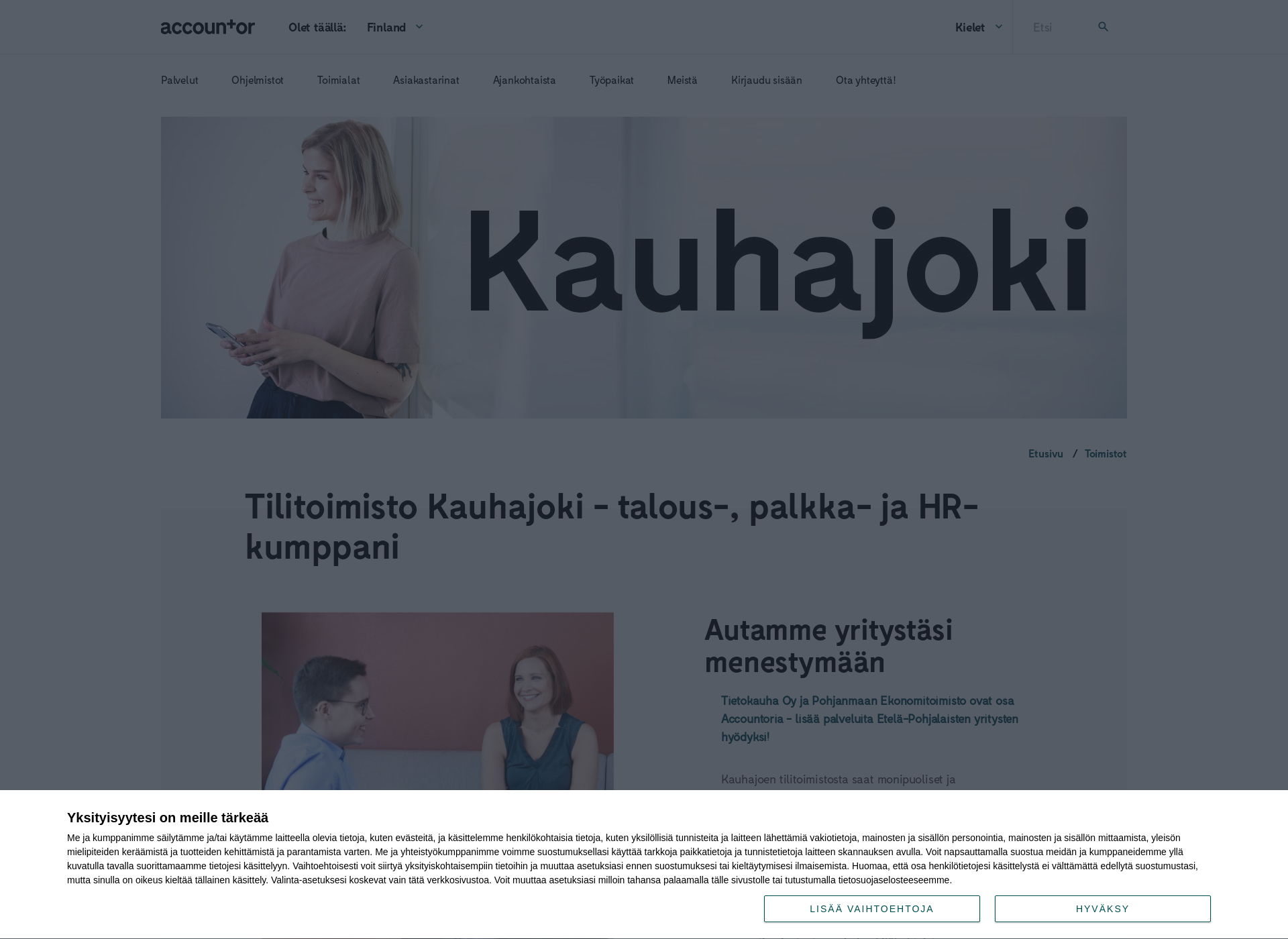 Skärmdump för tietokauha.fi