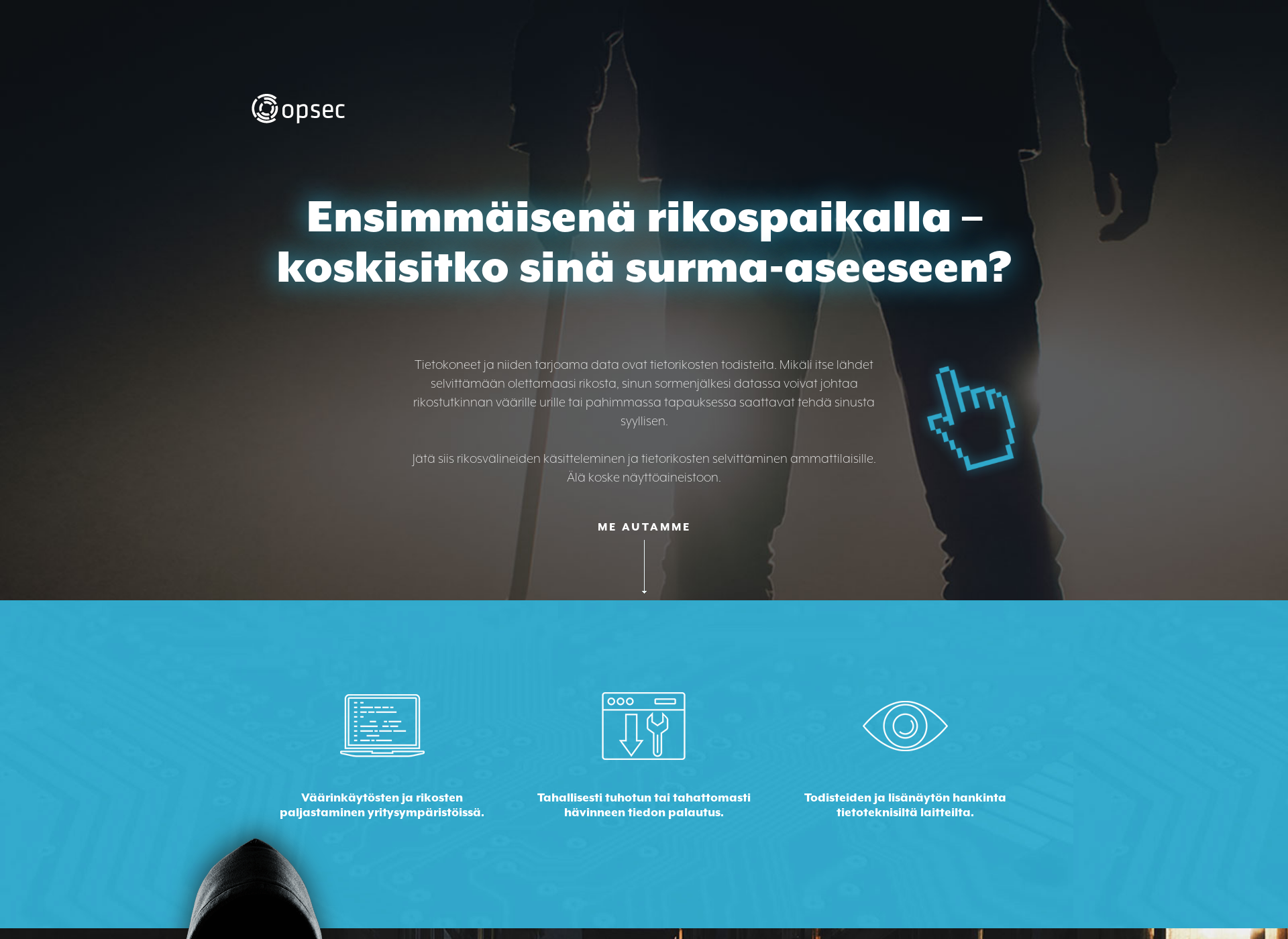 Skärmdump för tietorikos.fi