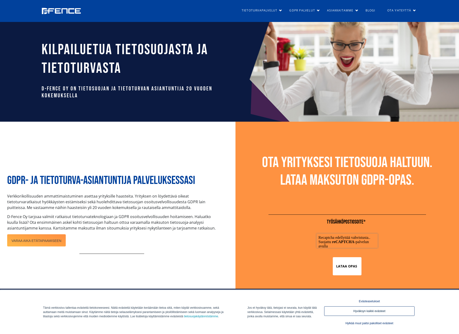 Skärmdump för tietosuojaisku.fi