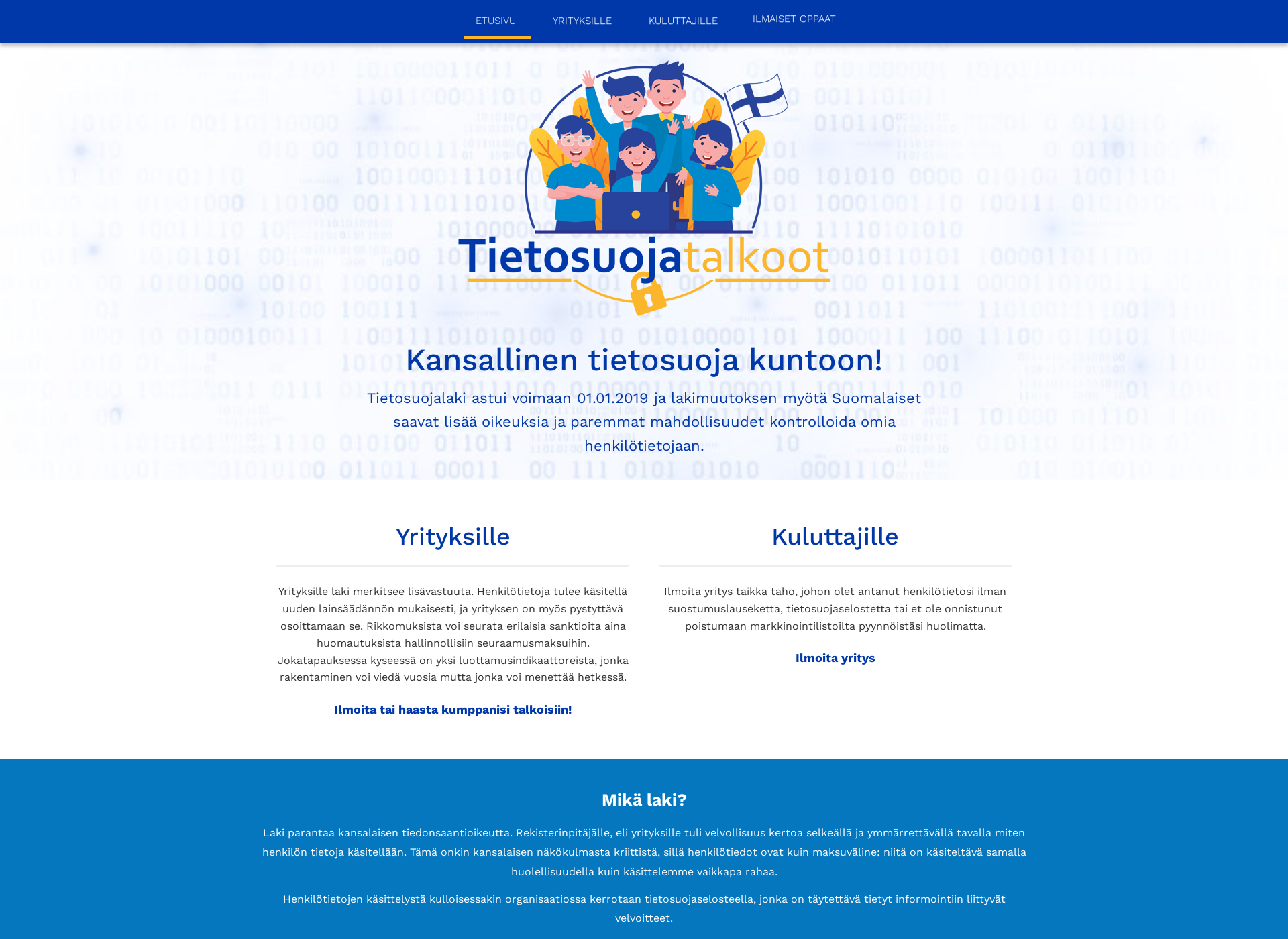 Näyttökuva tietosuojatalkoot.fi