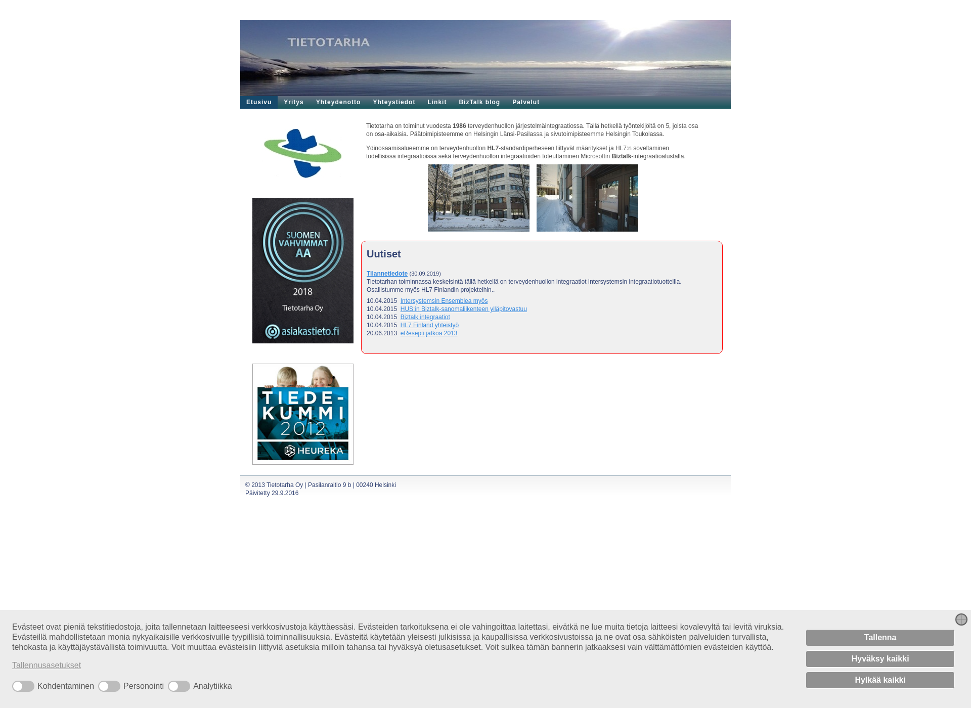 Skärmdump för tietotarha.fi