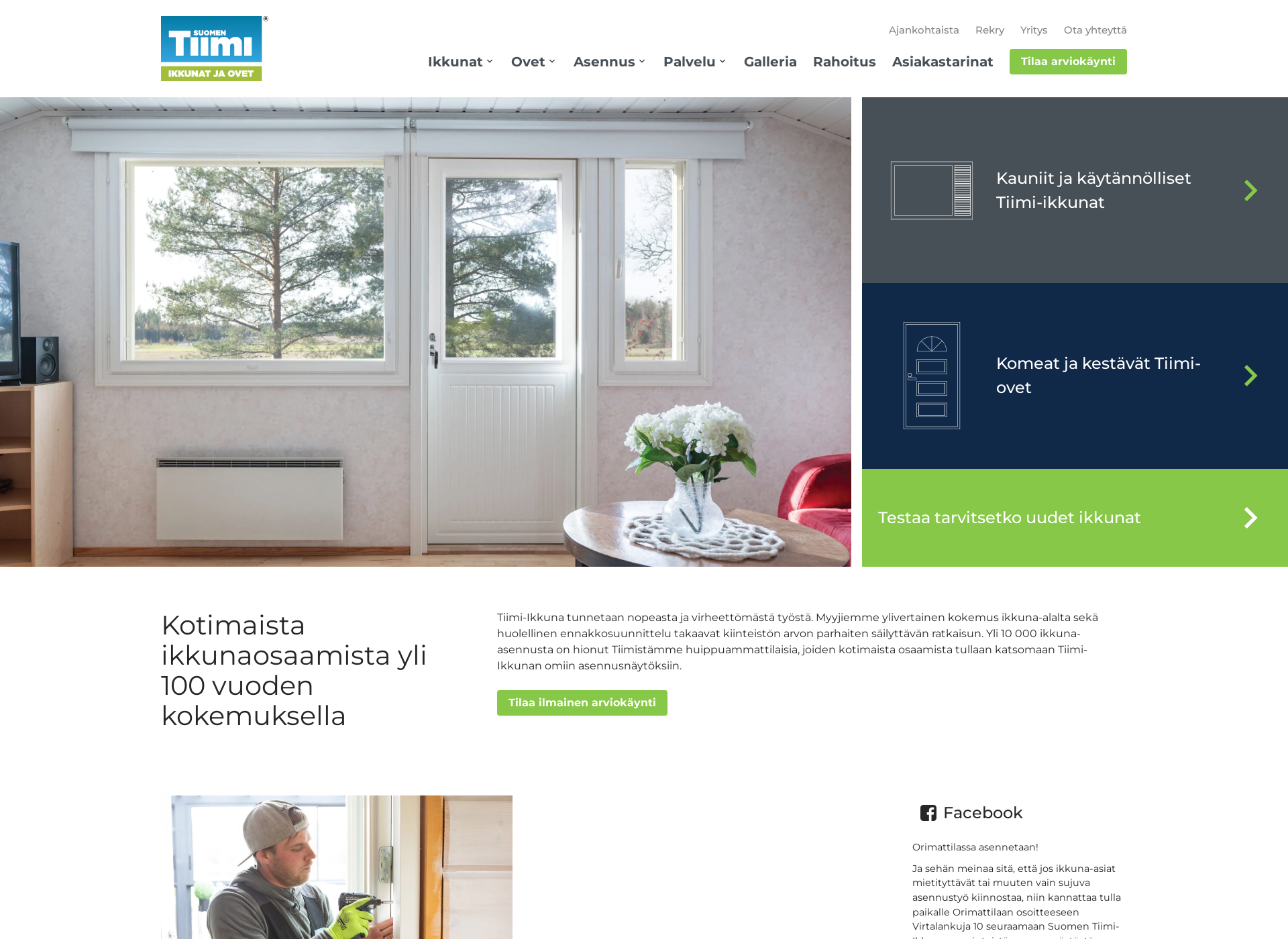 Skärmdump för tiimi-ikkuna.fi