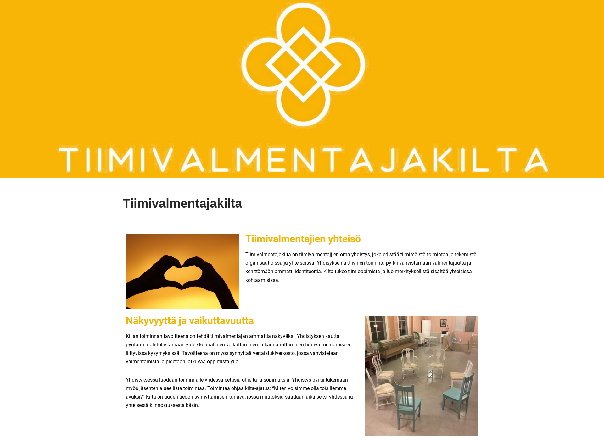 Näyttökuva tiimivalmentajakilta.fi
