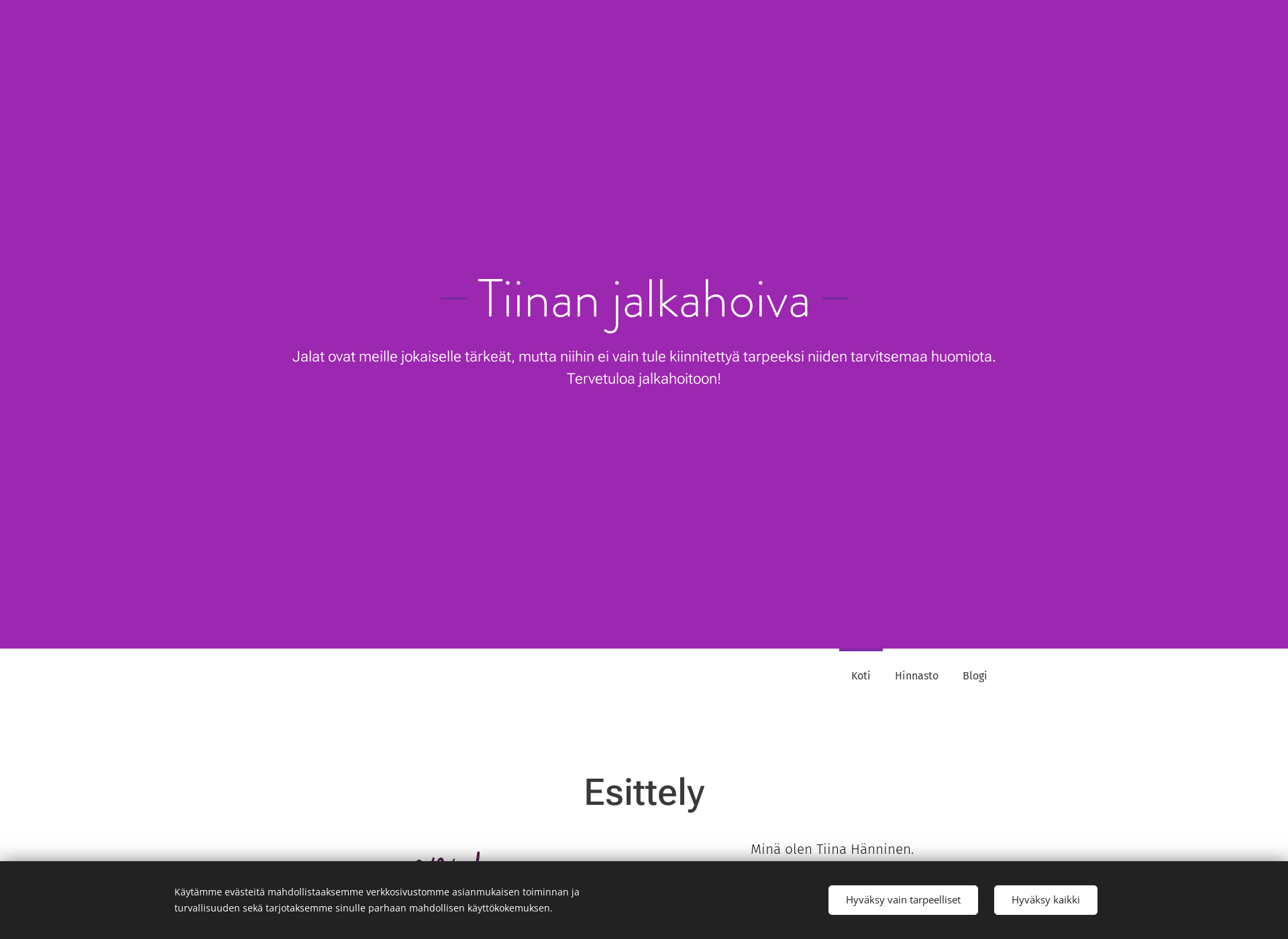Screenshot for tiinanjalkahoiva.fi