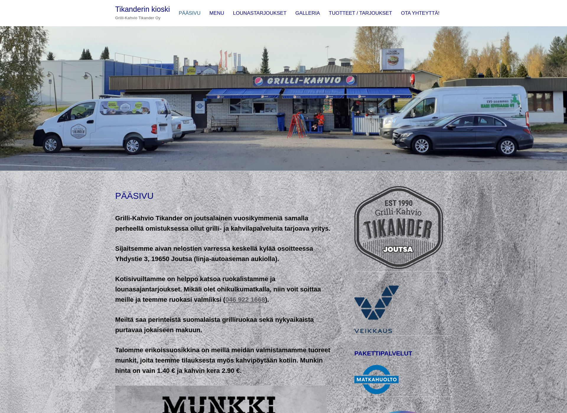 Skärmdump för tikanderinkioski.fi
