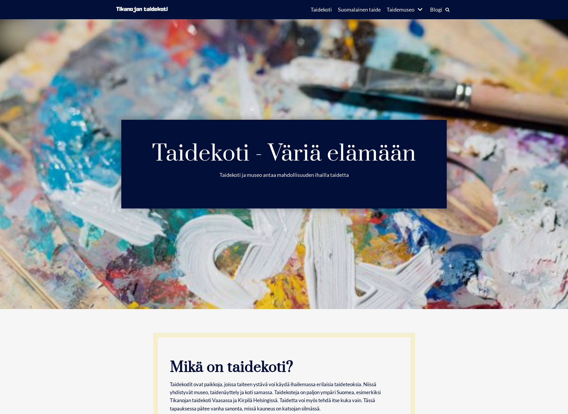 Screenshot for tikanojantaidekoti.fi