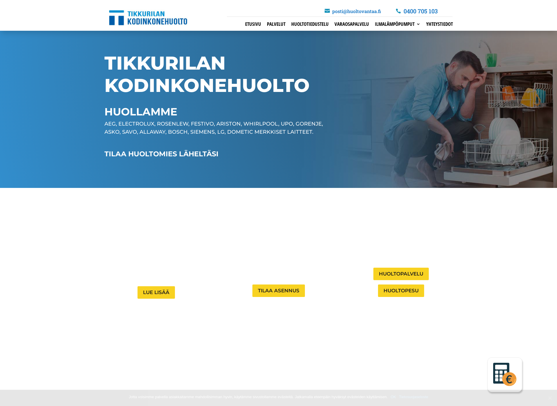 Screenshot for tikkurilankodinkonehuolto.fi