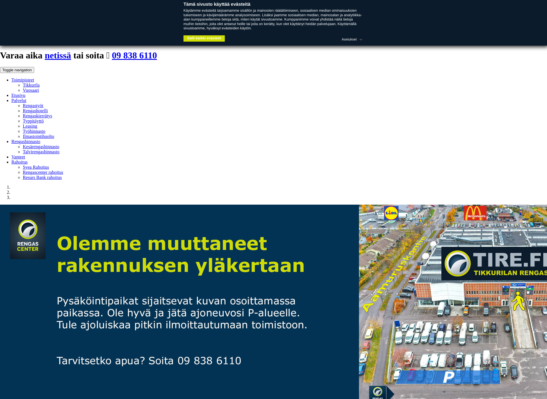 Skärmdump för tikkurilanrengasmarket.fi