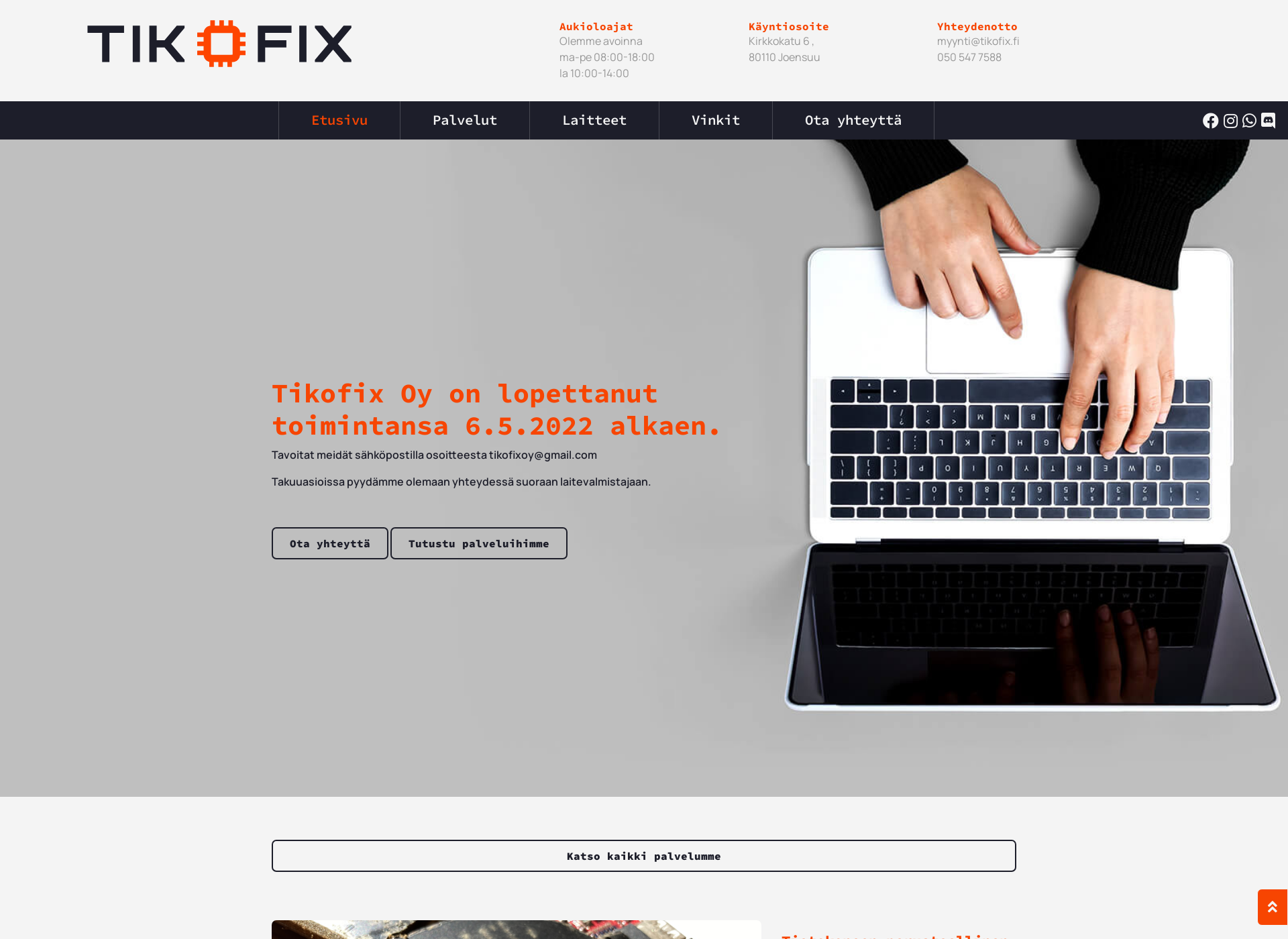 Screenshot for tikofix.fi