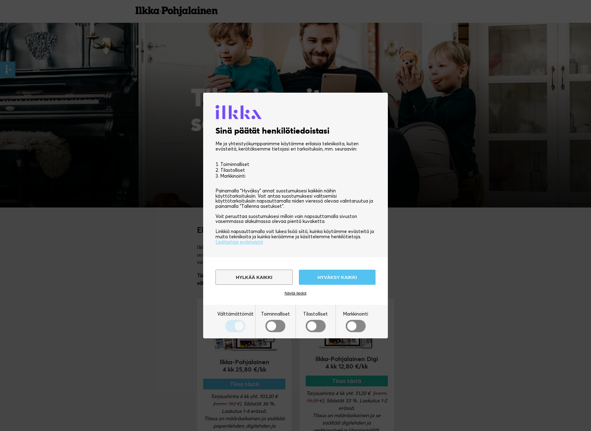 Screenshot for tilaailkka-pohjalainen.fi