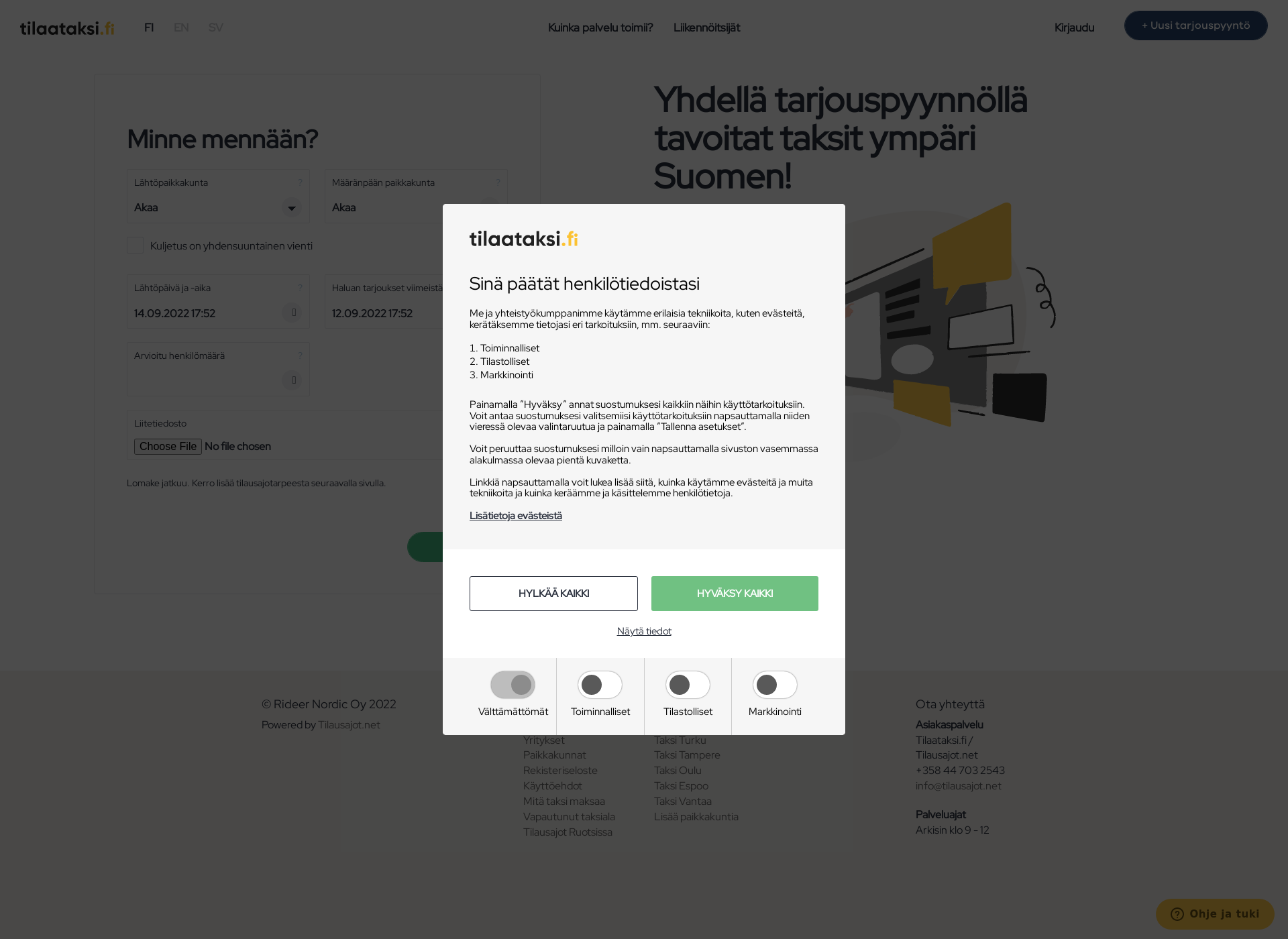 Screenshot for tilaataksi.fi