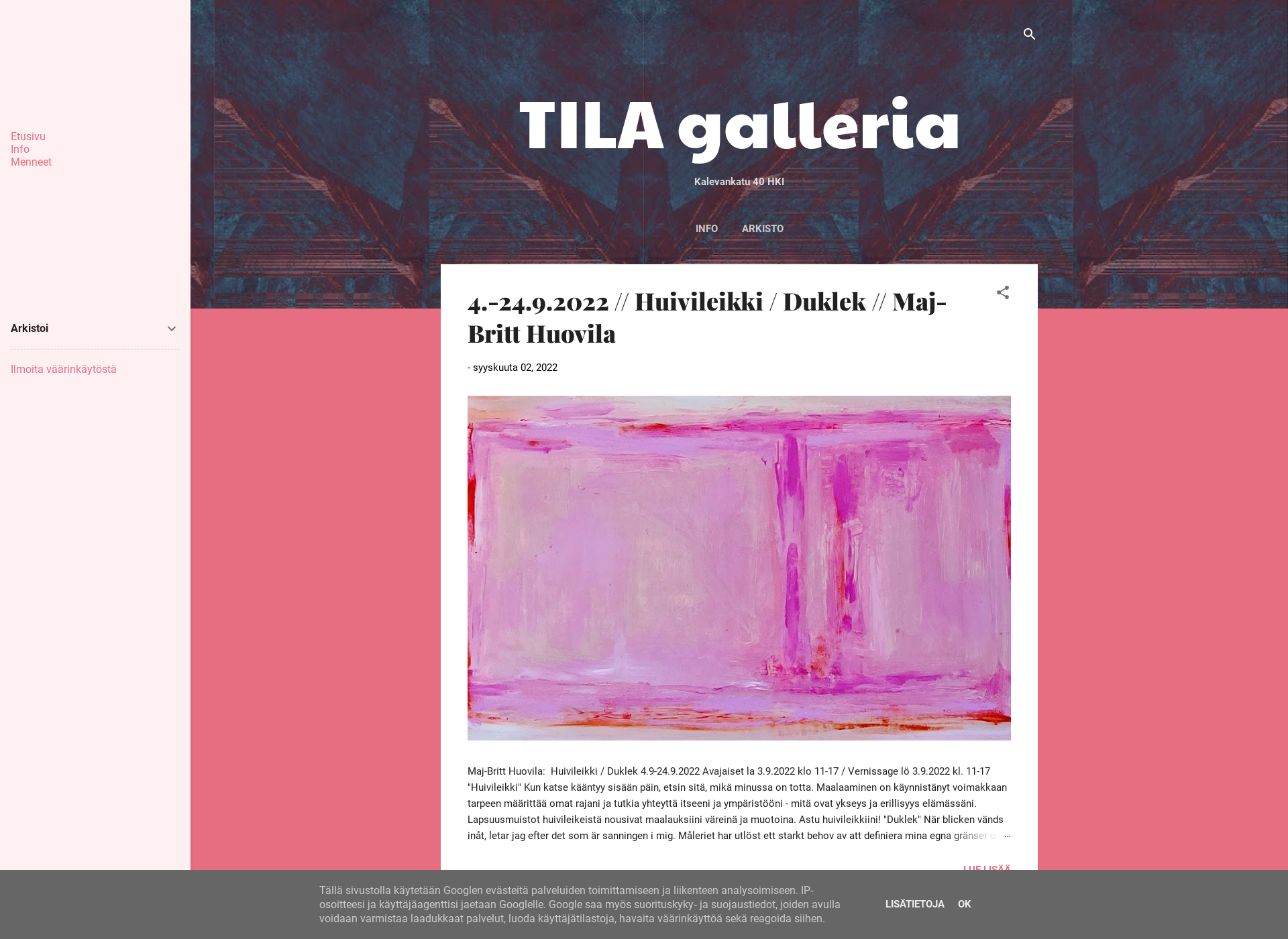 Screenshot for tilagalleria.fi