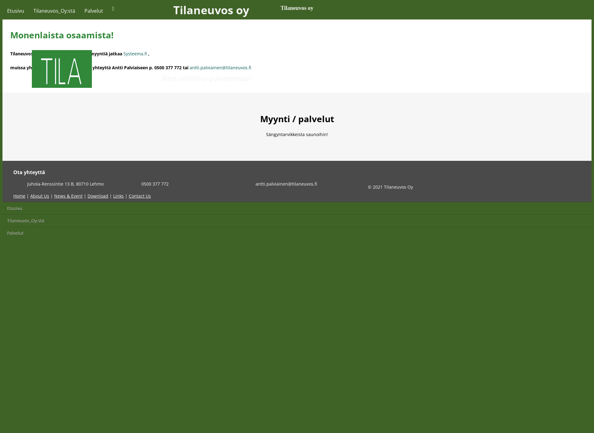 Screenshot for tilaneuvos.fi
