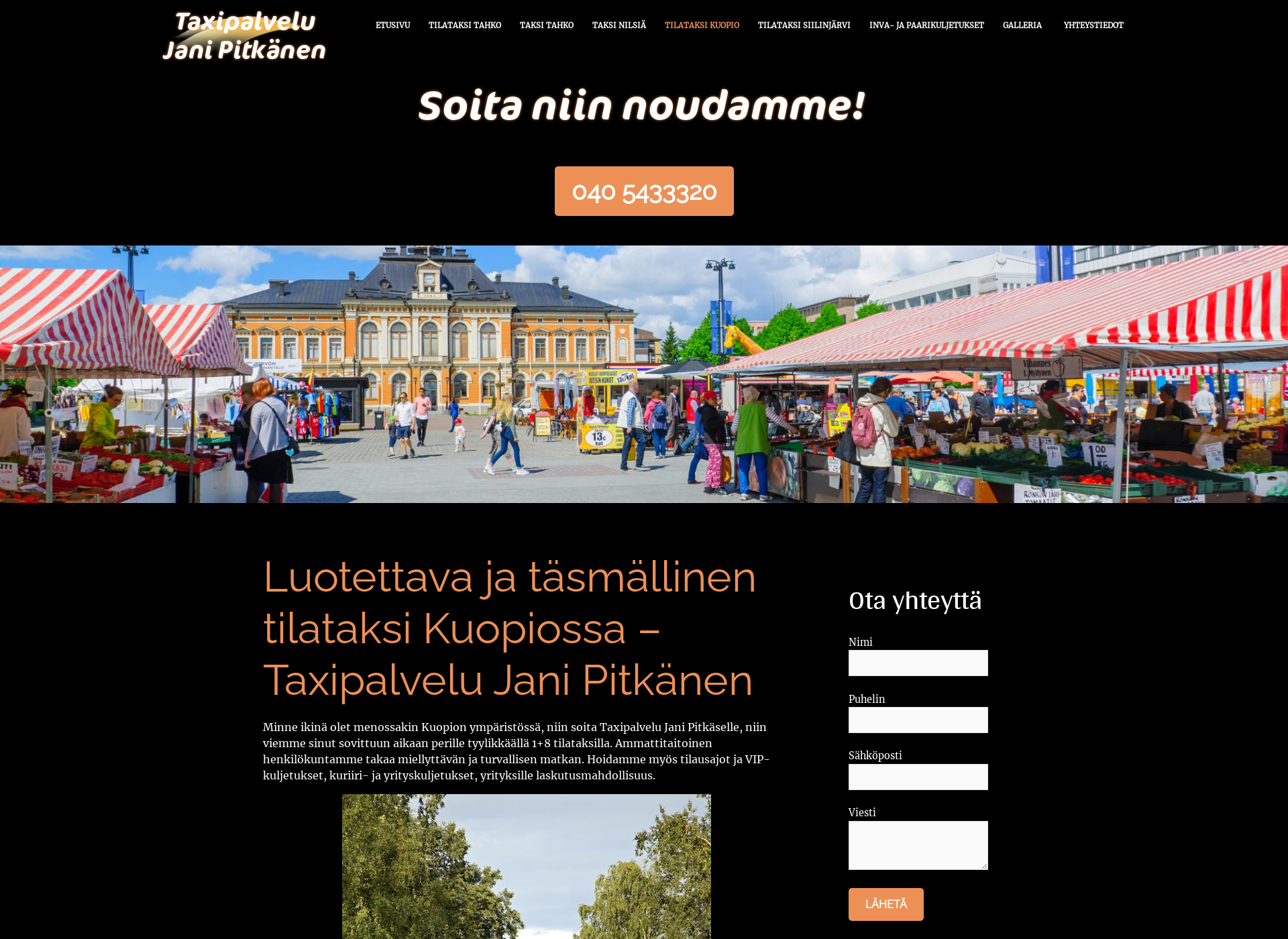 Screenshot for tilataksikuopio.fi