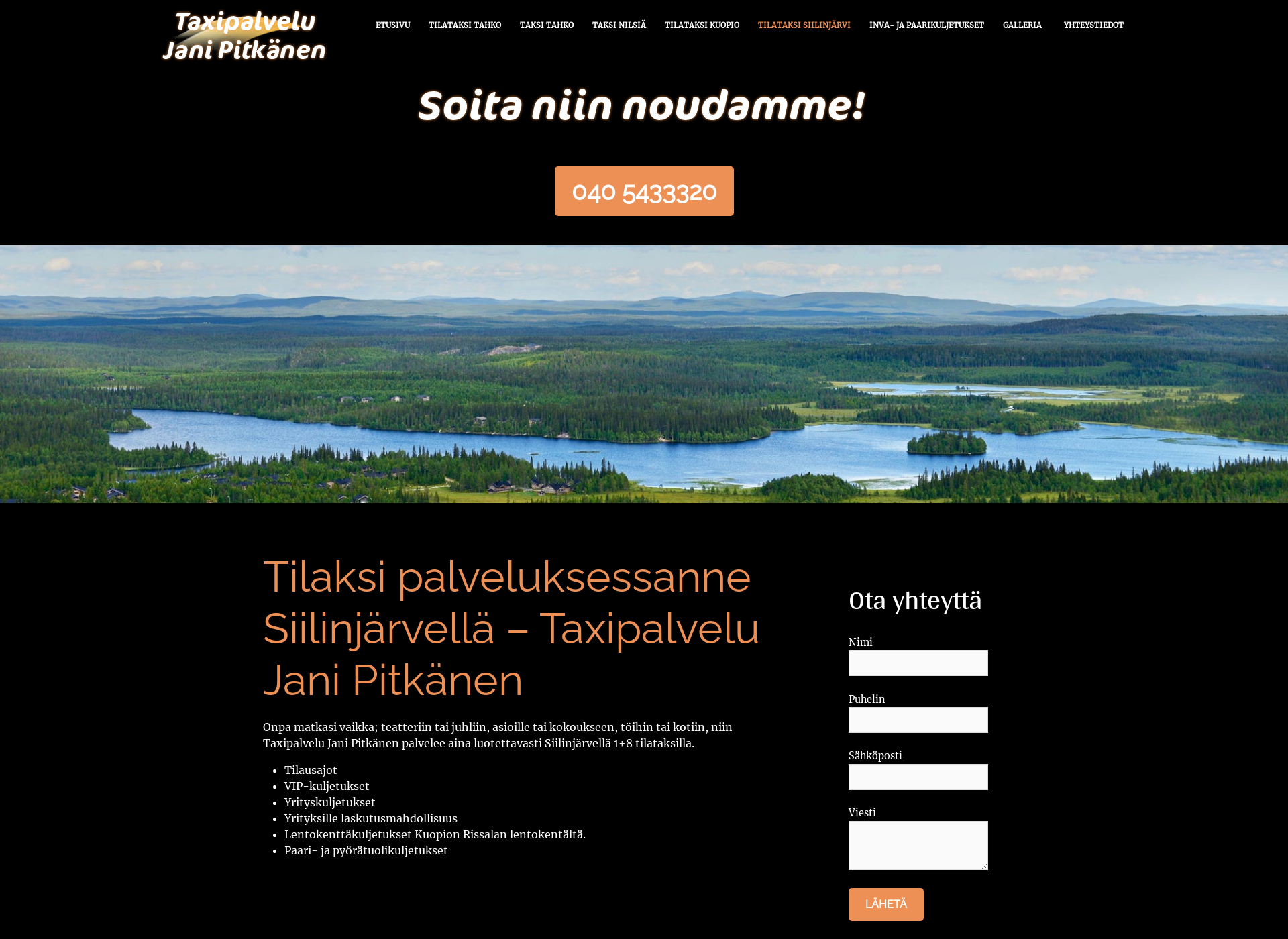 Screenshot for tilataksisiilinjarvi.fi