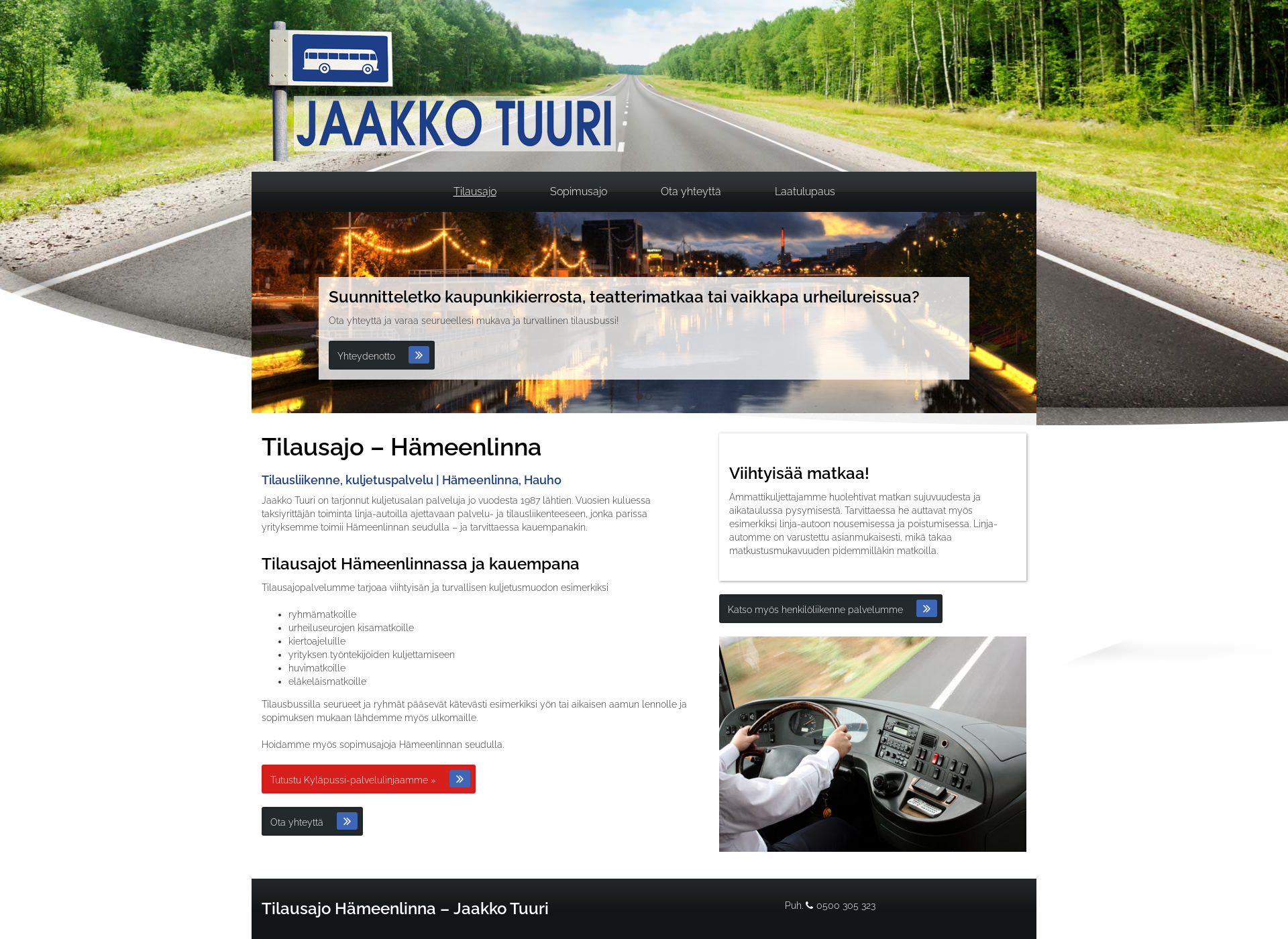 Screenshot for tilausajohämeenlinna.fi