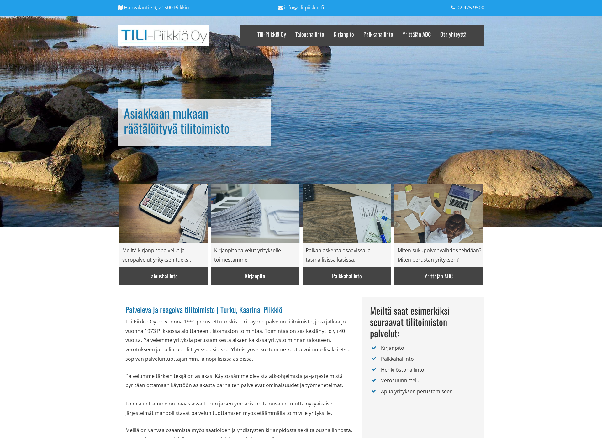 Skärmdump för tili-piikkio.fi